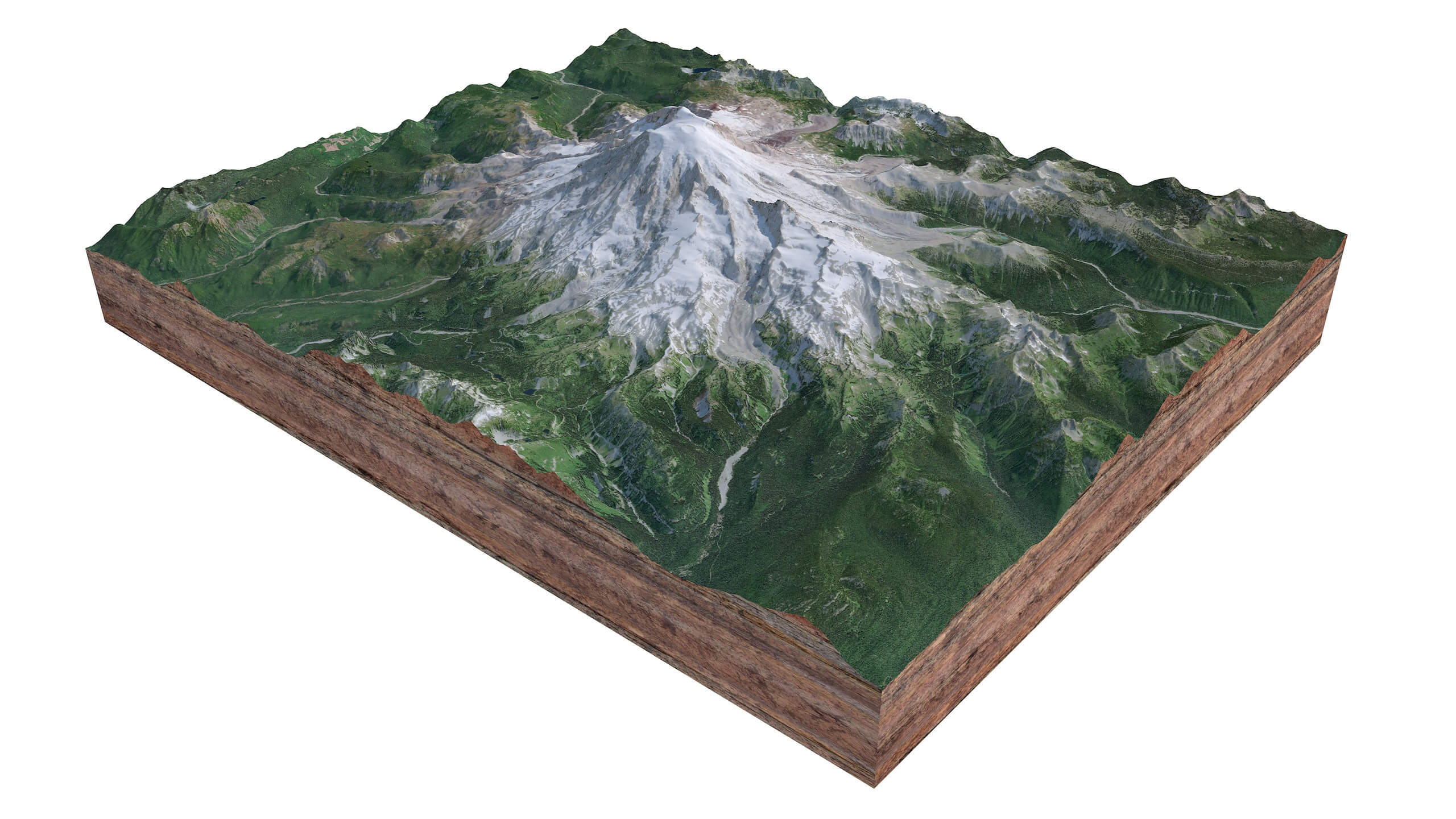 Mount Rainier Washington USA Terrain 3D Model by 3dstudio