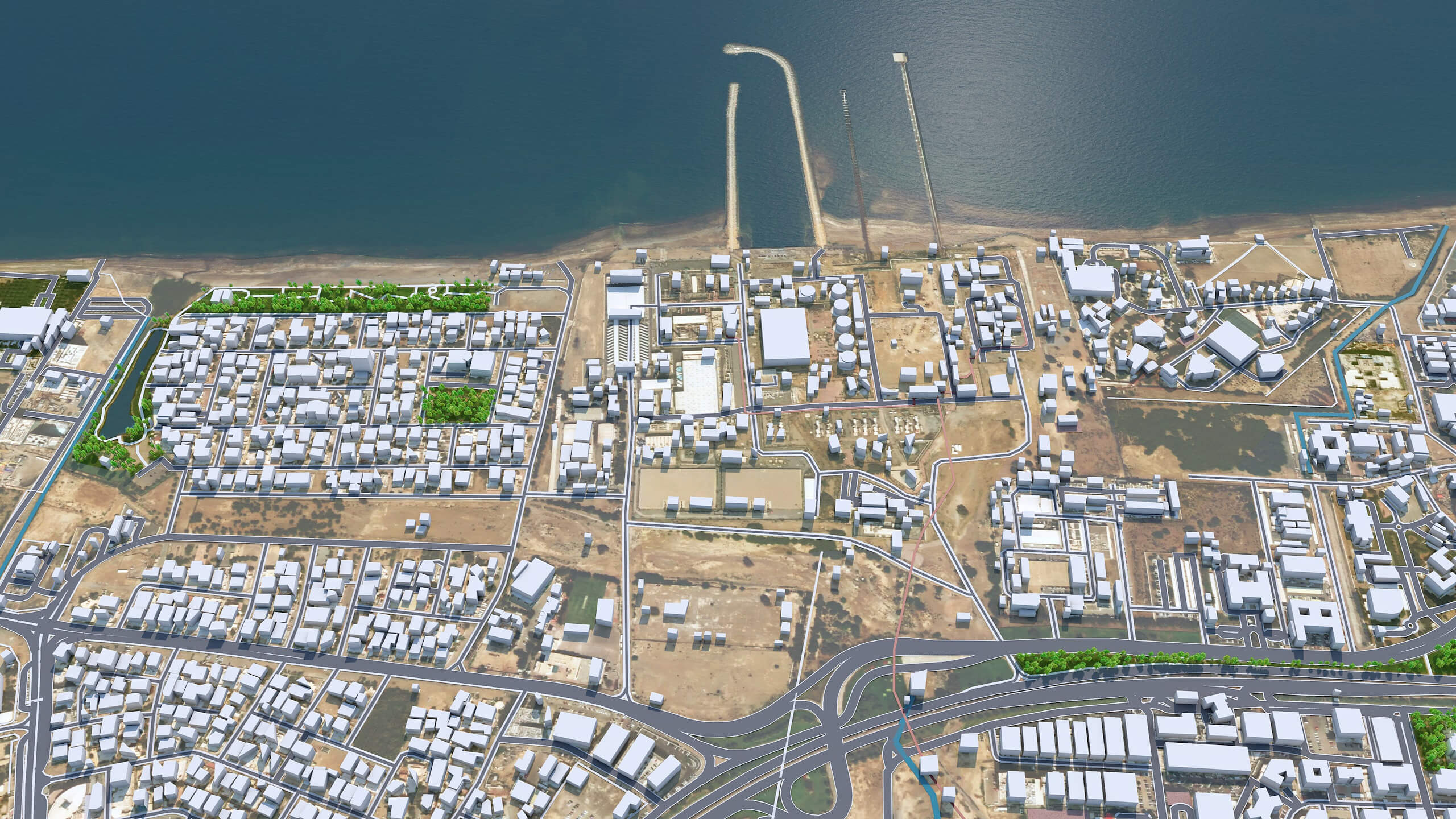 Muscat Downtown Oman 6km 3D Model