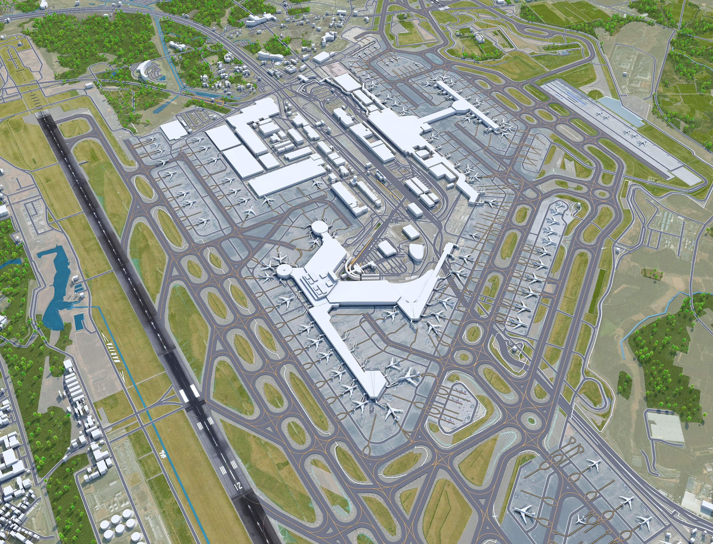 Narita Airport 3D Model by 3dstudio