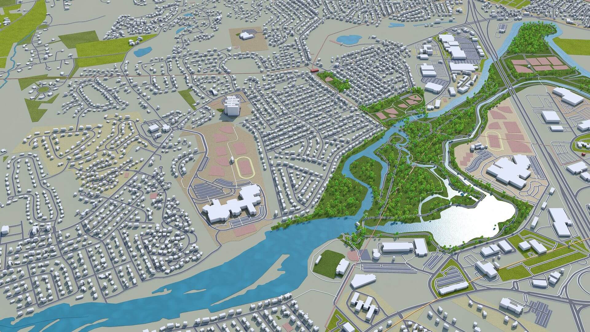 Nashua, New Hampshire USA 20km 3D Model by 3dstudio