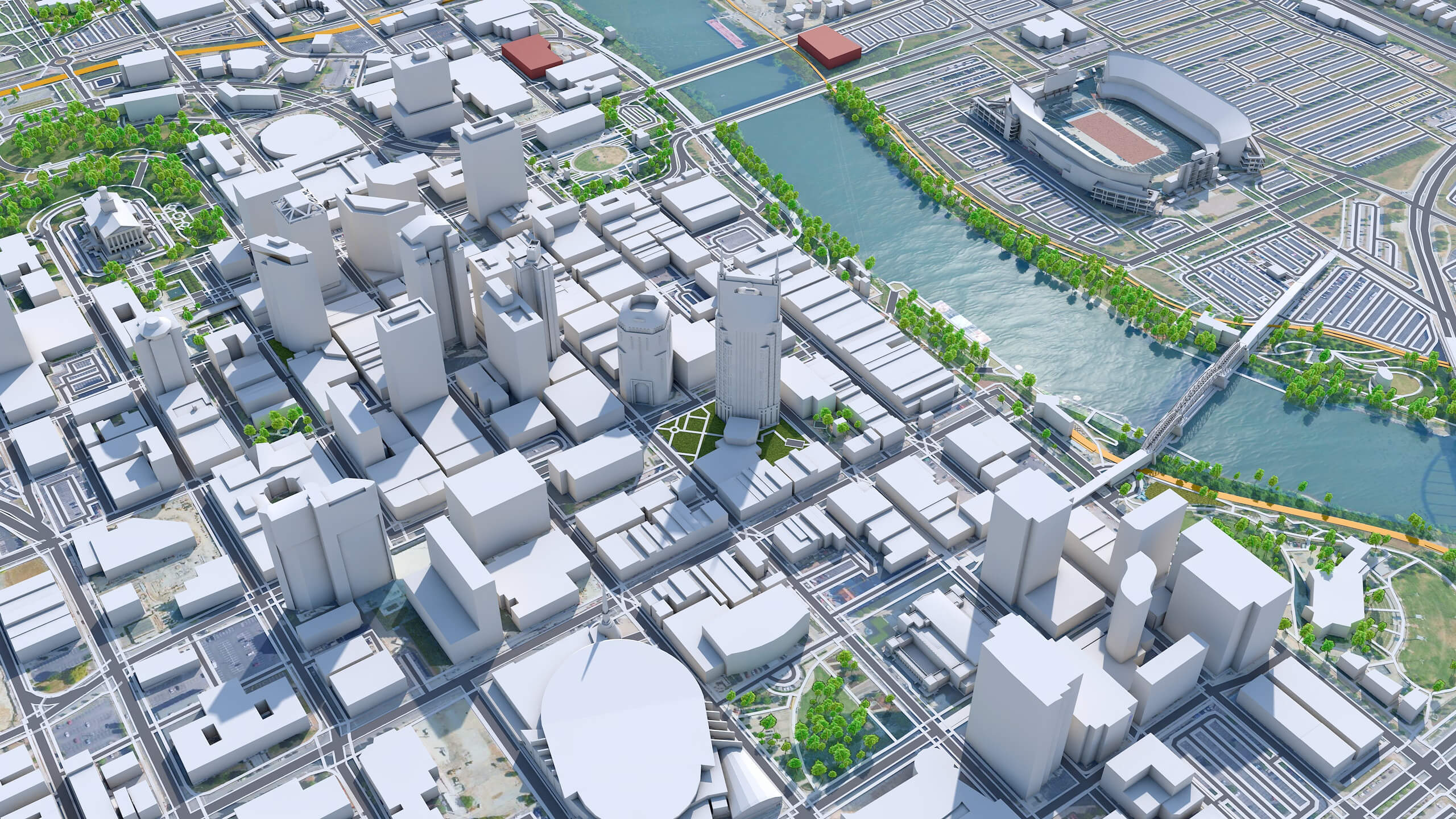 Nashville Downtown Tennessee USA 10km 3D Model by 3dstudio