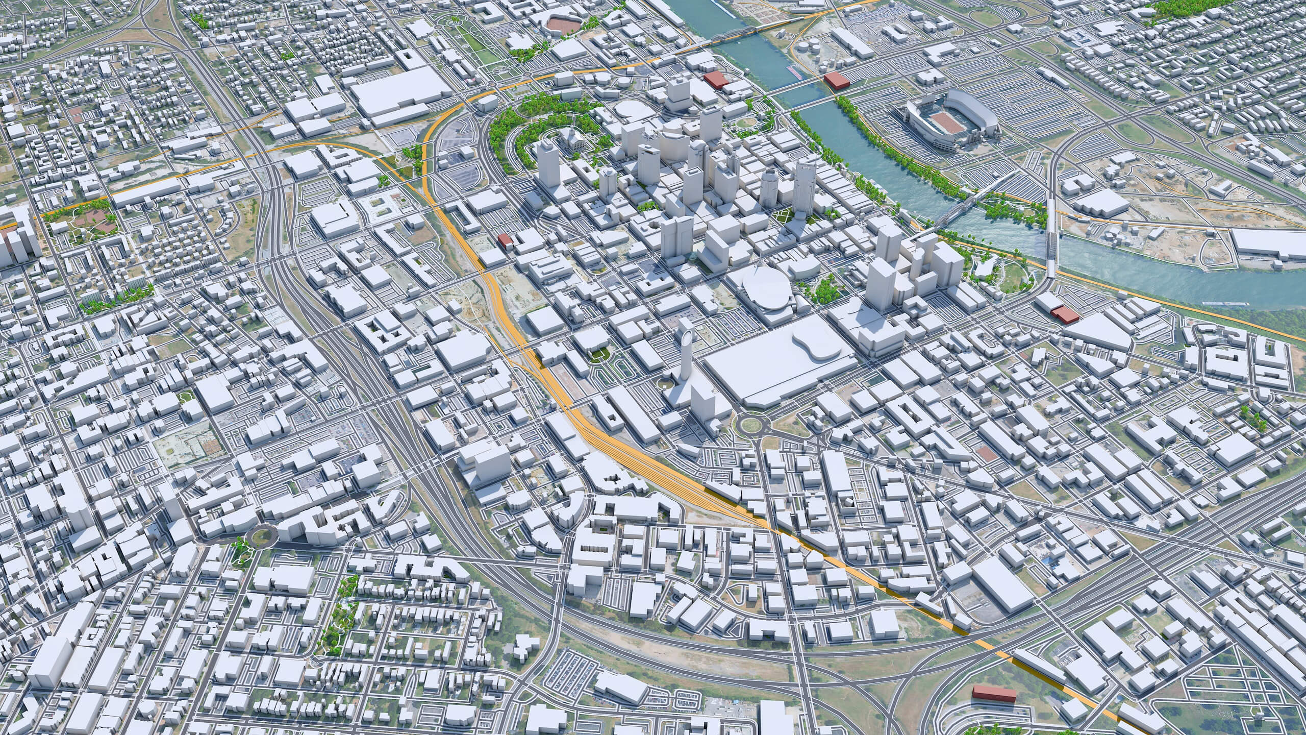 Nashville Downtown Tennessee USA 10km 3D Model by 3dstudio