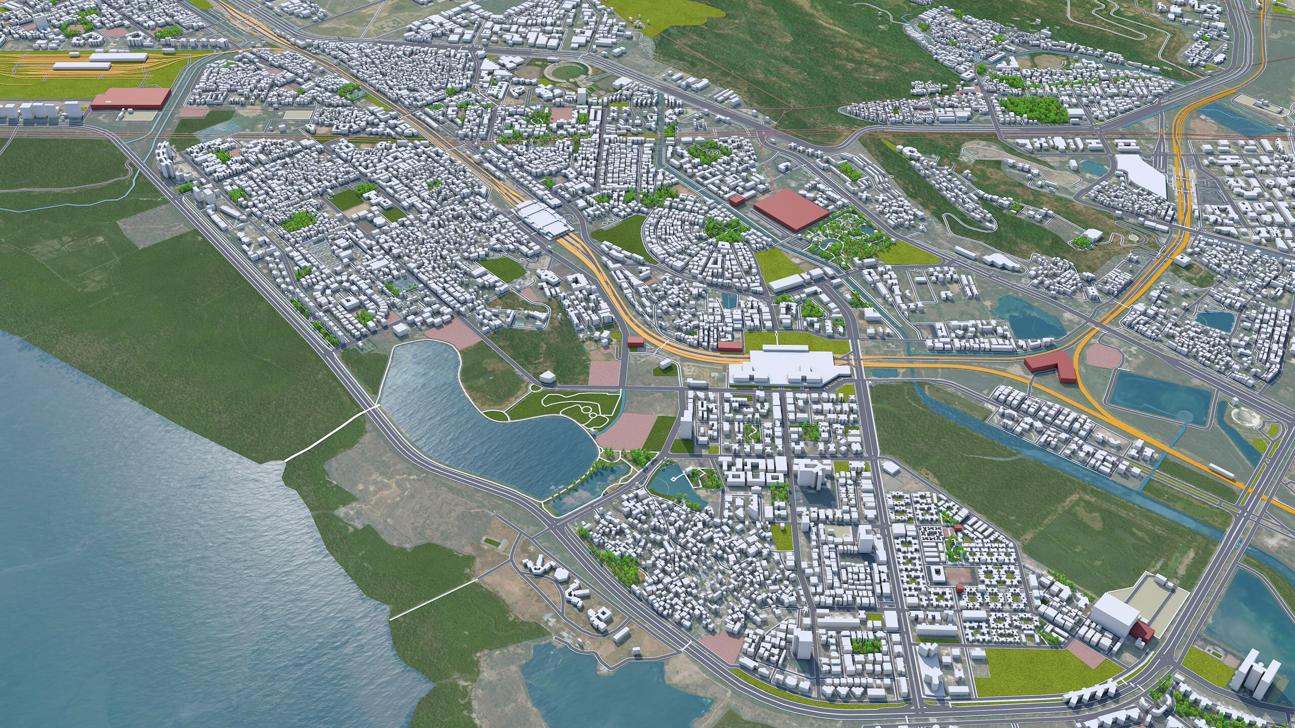 Navi Mumbai Downtown India 10km - 3D Model by 3dstudio
