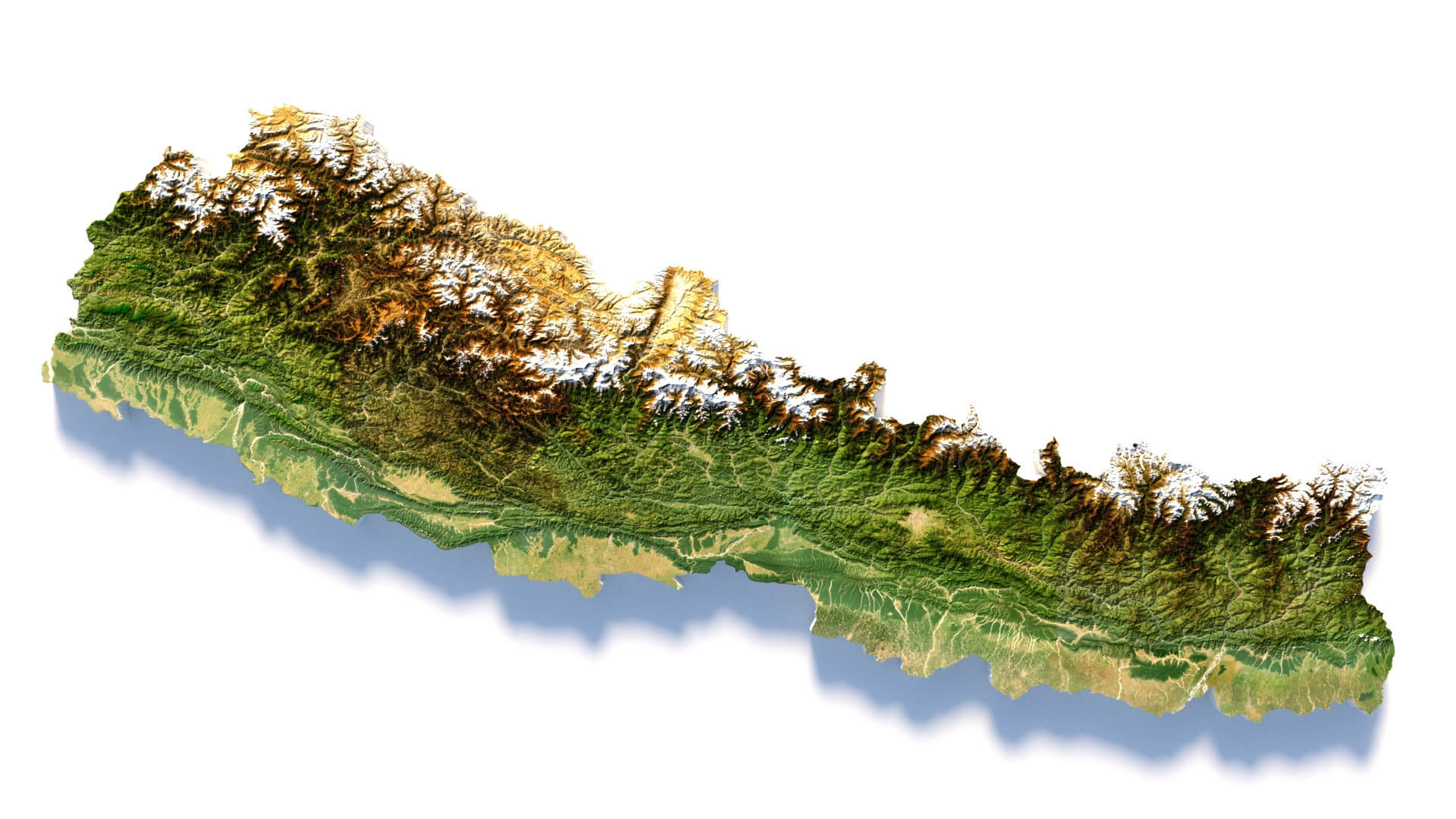 Nepal Terrain Map - 3D Model by 3dstudio