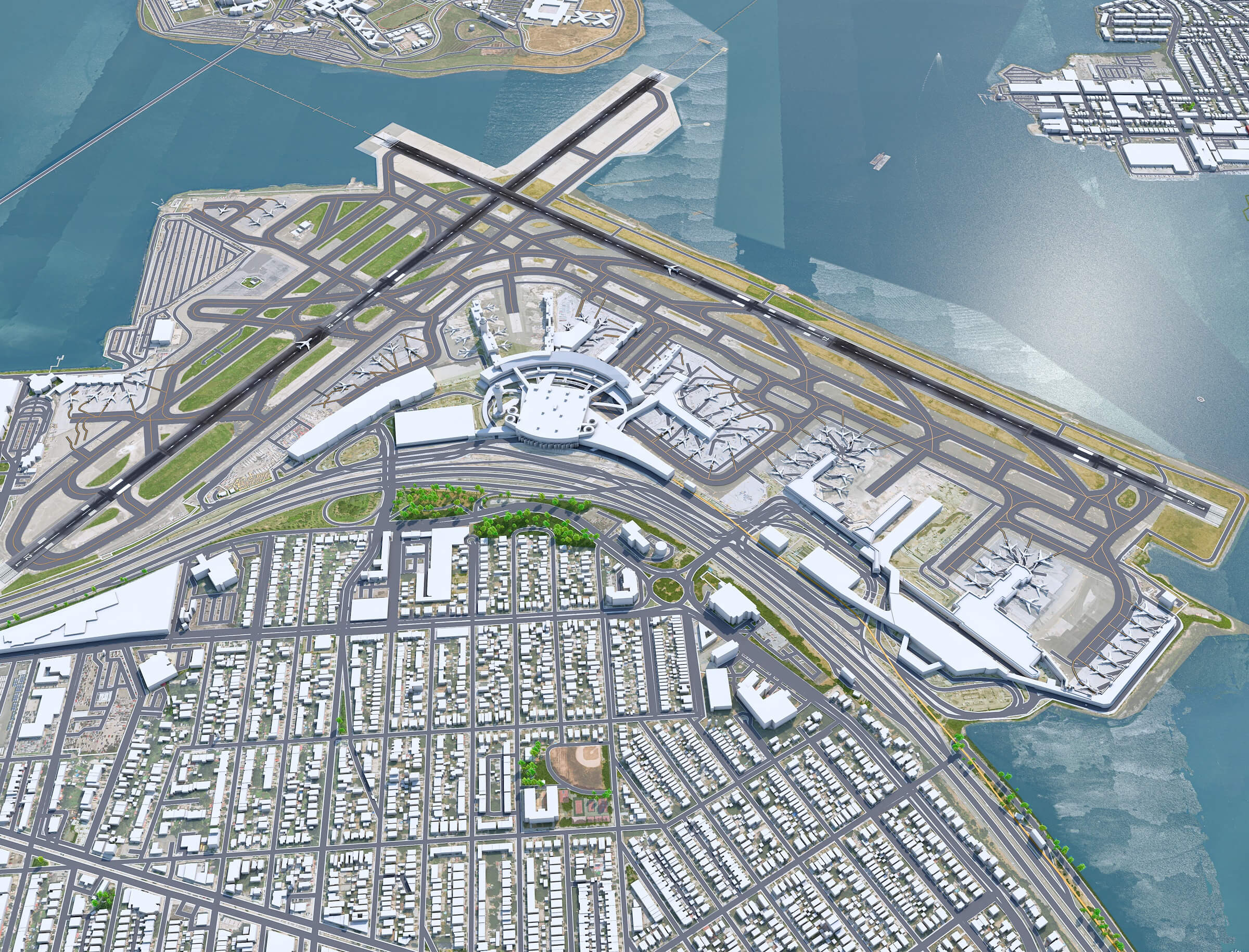 New York LaGuardia Airport 3D Model by 3dstudio
