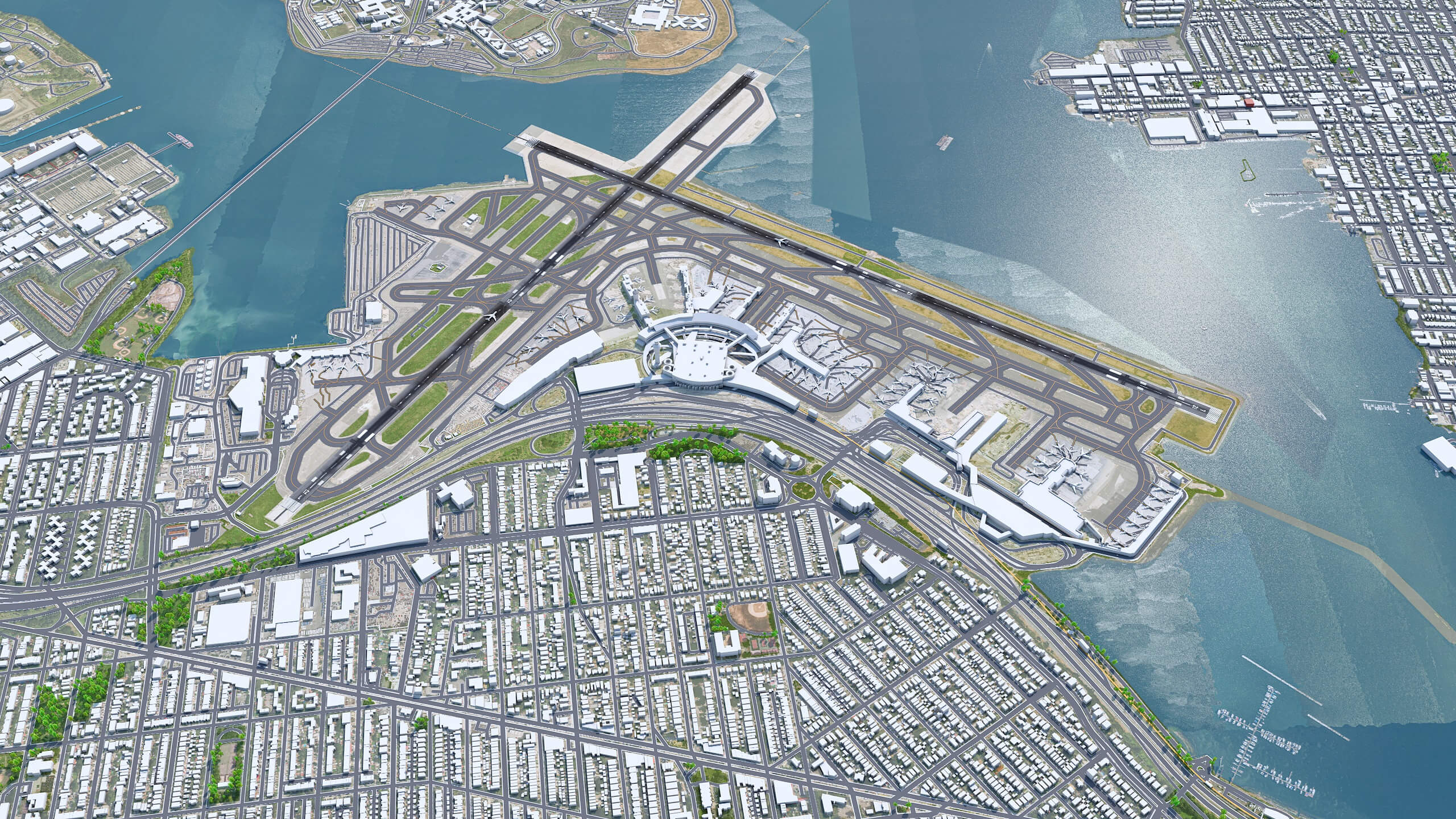 New York LaGuardia Airport 3D Model by 3dstudio