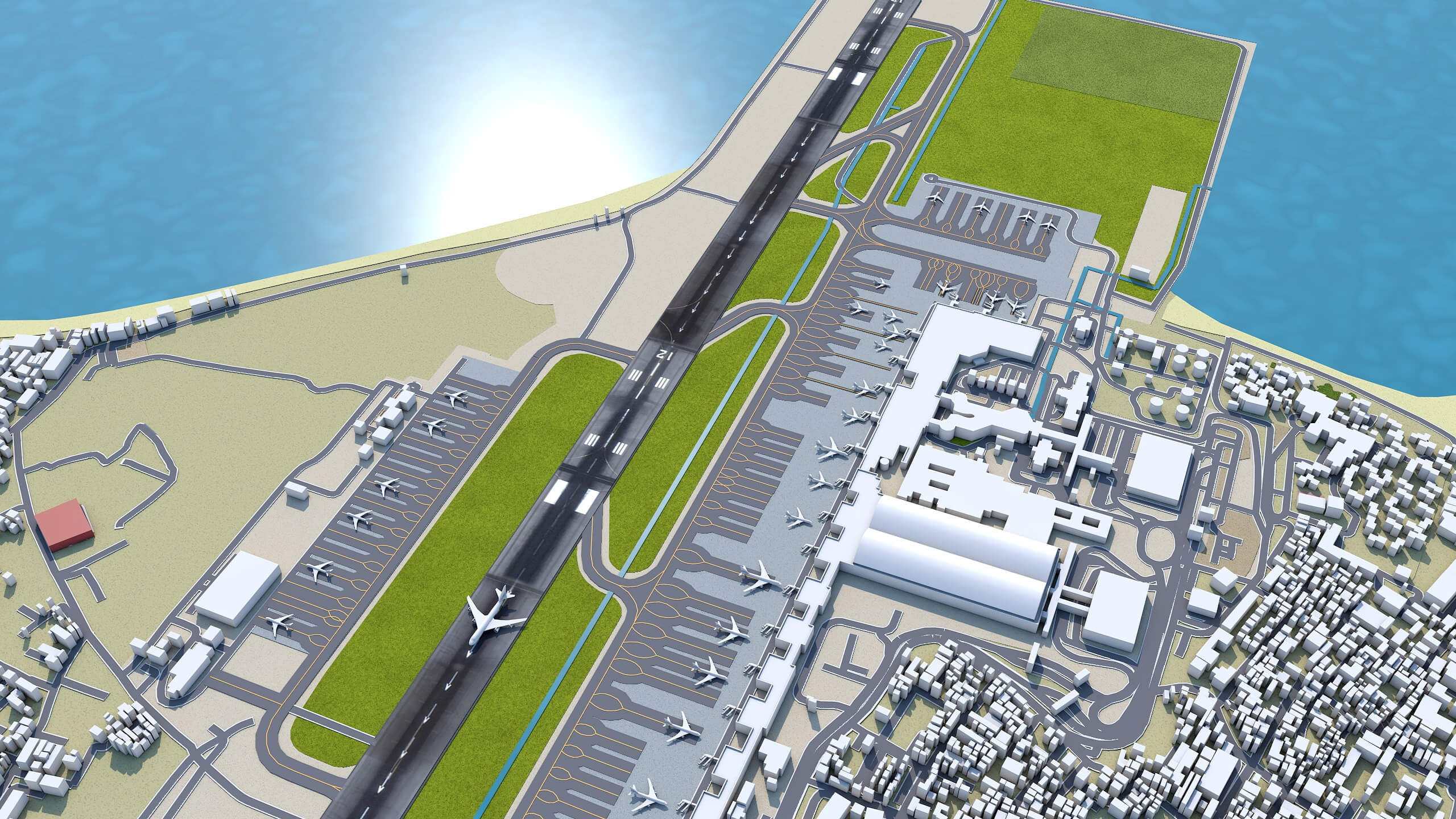 Ngurah Rai International Airport - 3D Model by 3dstudio