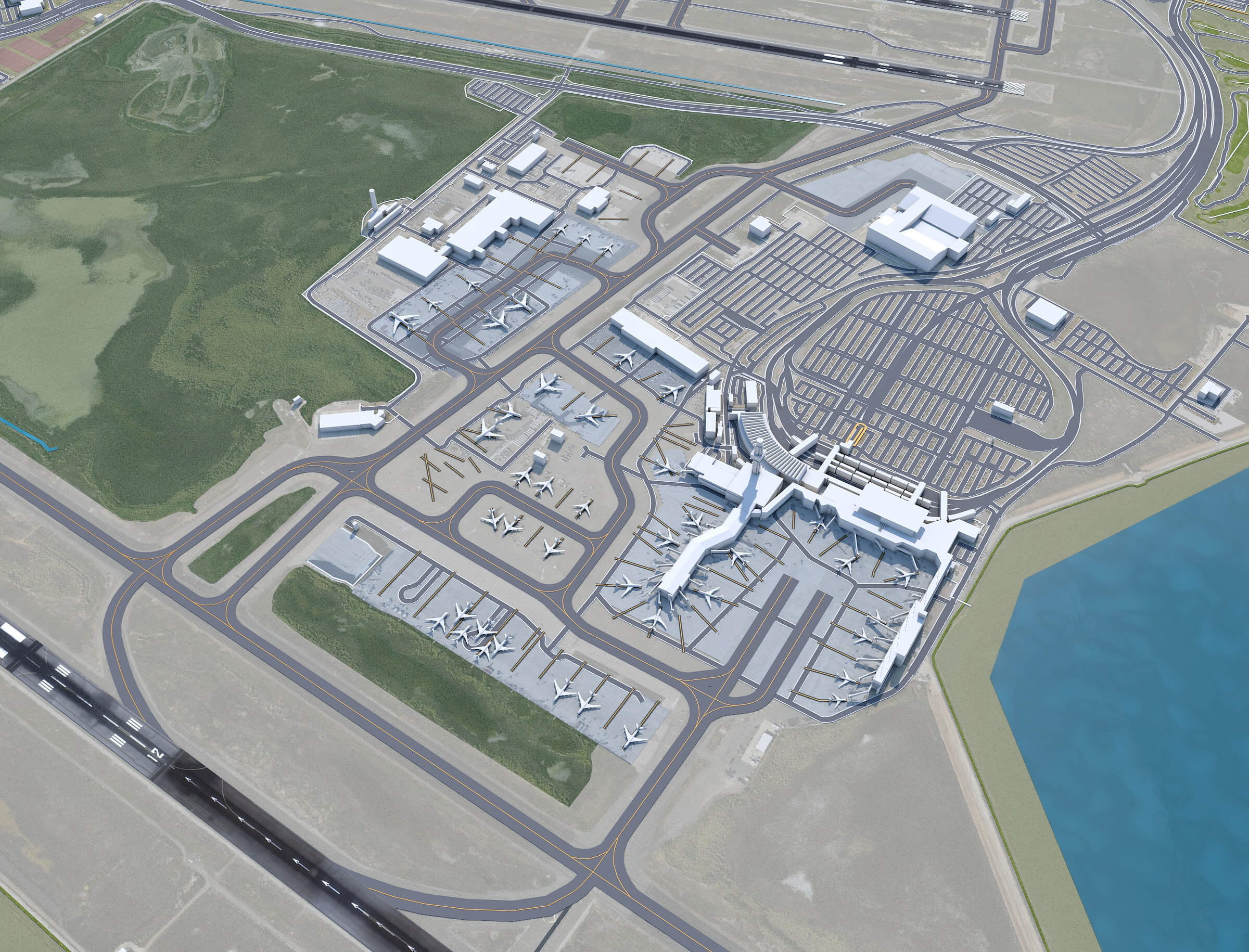 Oakland International Airport 3D Model by 3dstudio