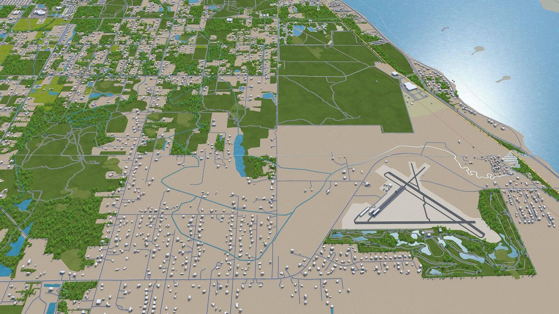 Palm Bay, Florida USA 30km 3D Model by 3dstudio