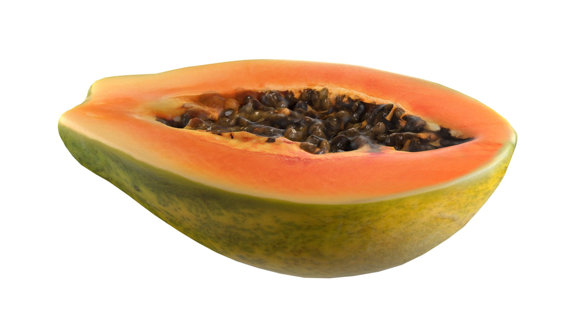 Papaya Fruit Half and Full - 3D Model by 3dstudio