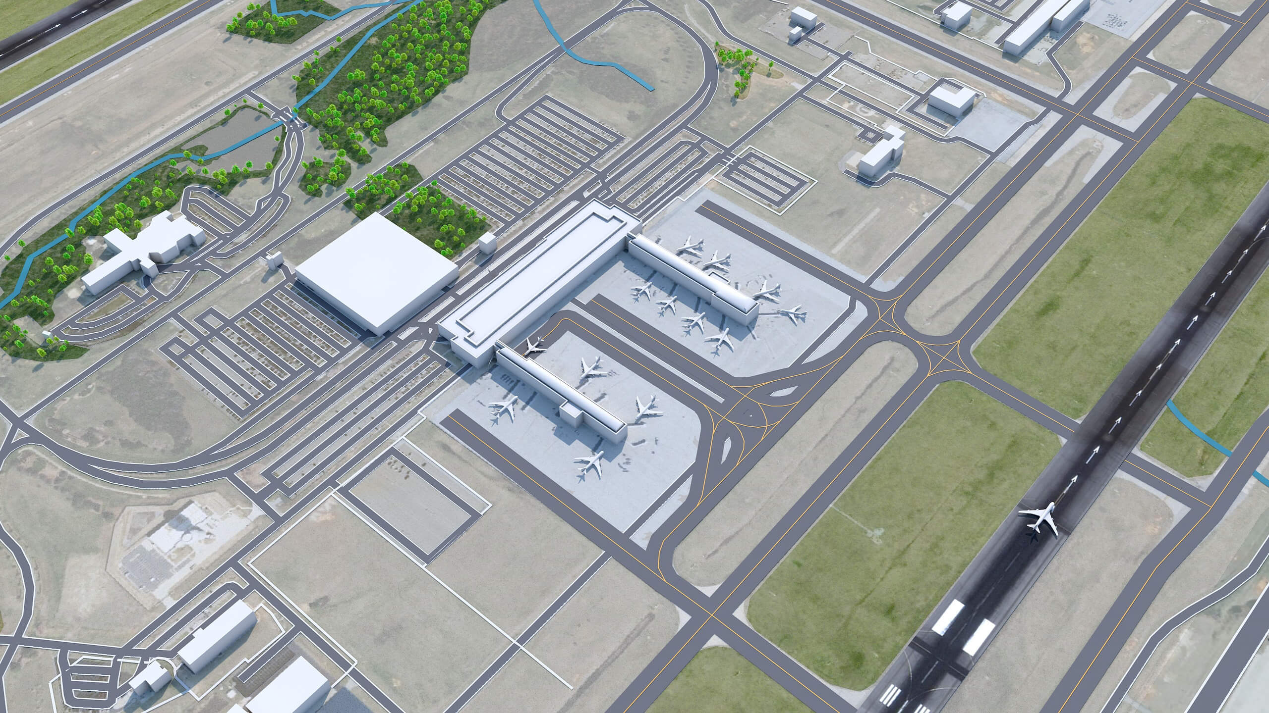 Piedmont Triad International Airport Greensboro 10km 3D Model by 3dstudio