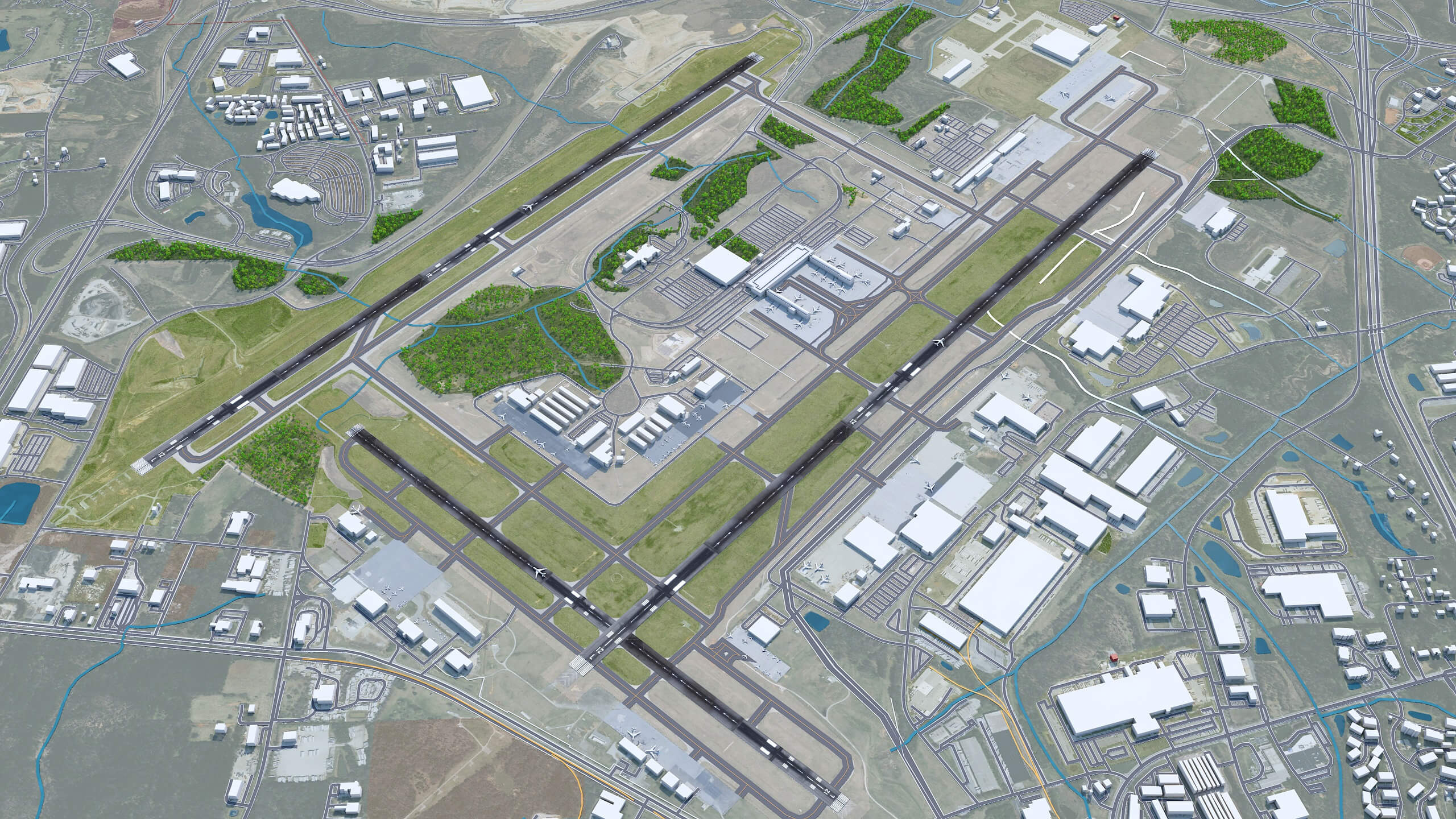 Piedmont Triad International Airport Greensboro 10km 3D Model by 3dstudio
