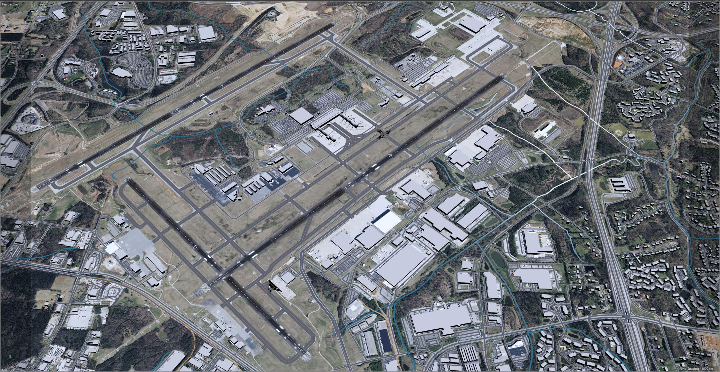 Piedmont Triad International Airport Greensboro 10km 3D Model by 3dstudio