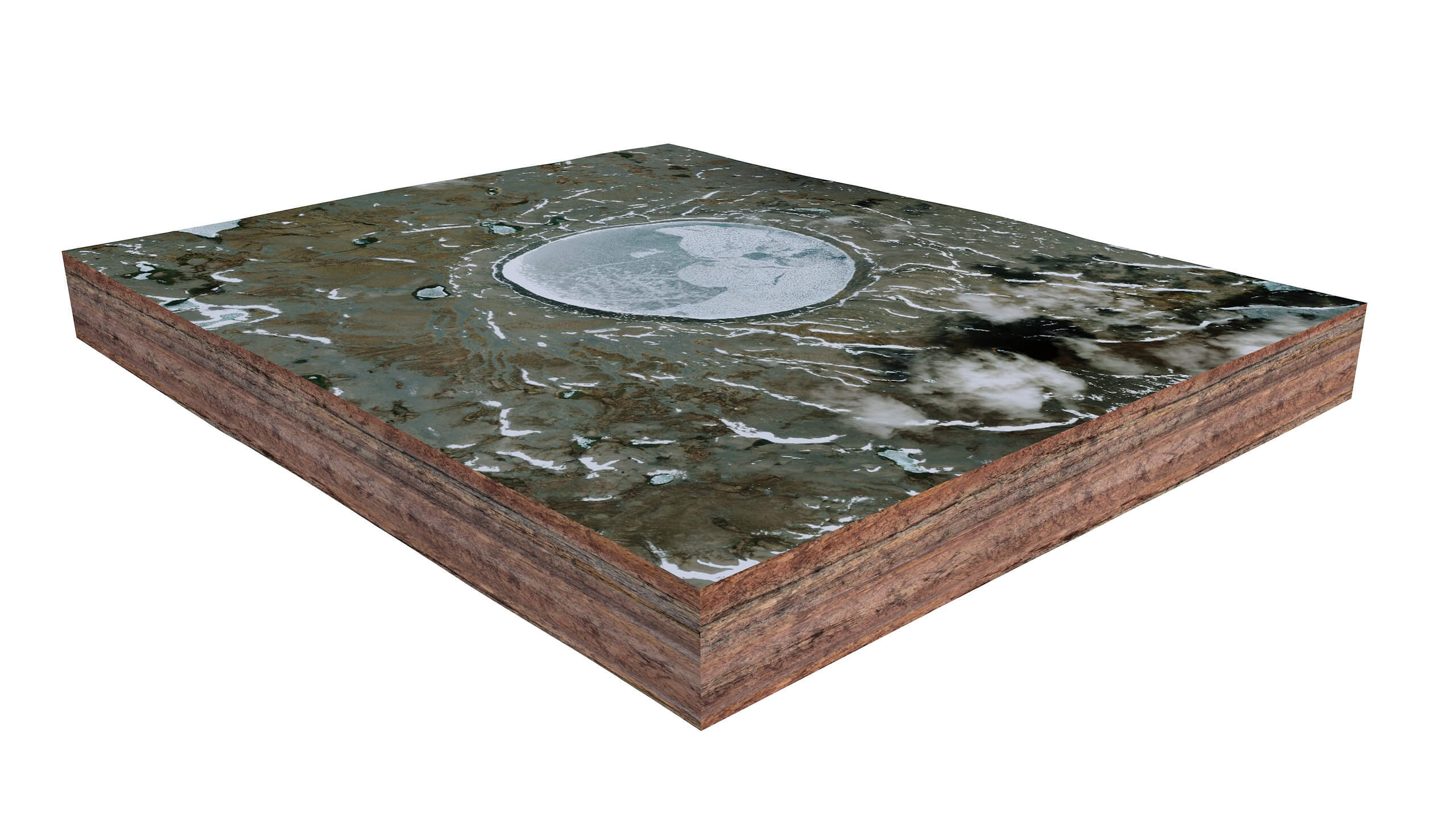 Pingualuit Crater Canada Terrain 3D Model by 3dstudio