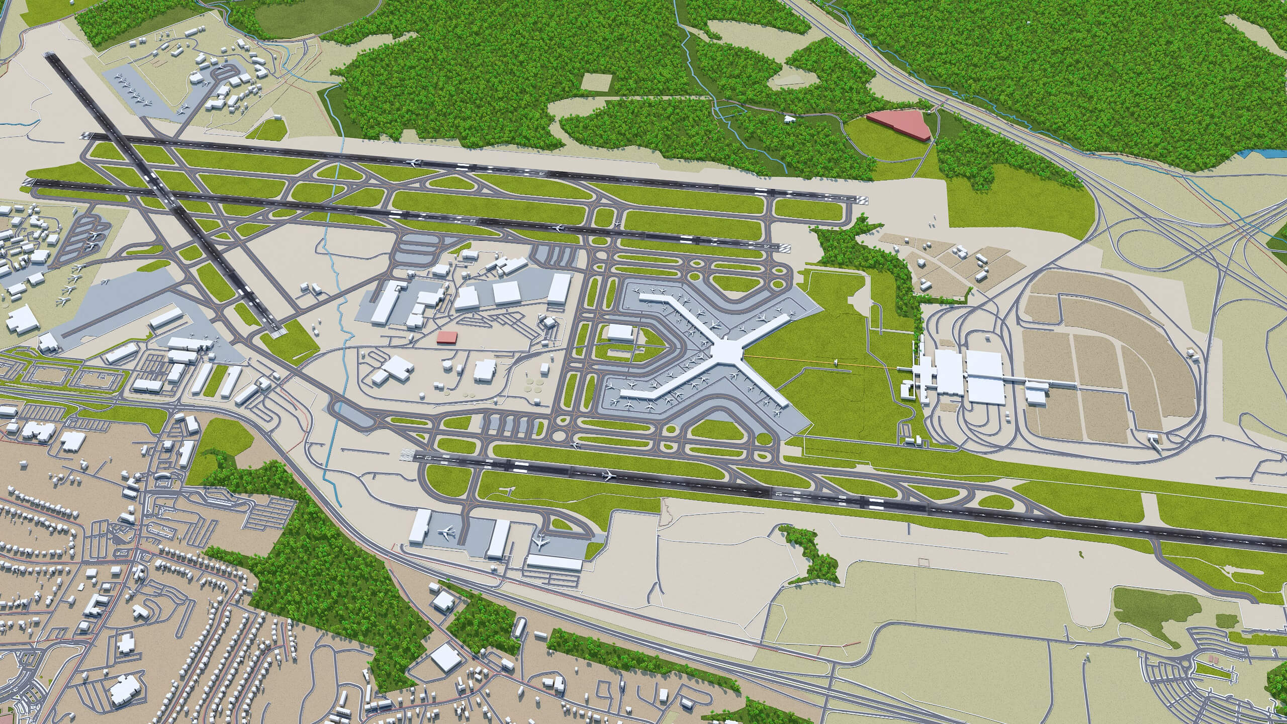 Pittsburgh Airport 3D Model by 3dstudio