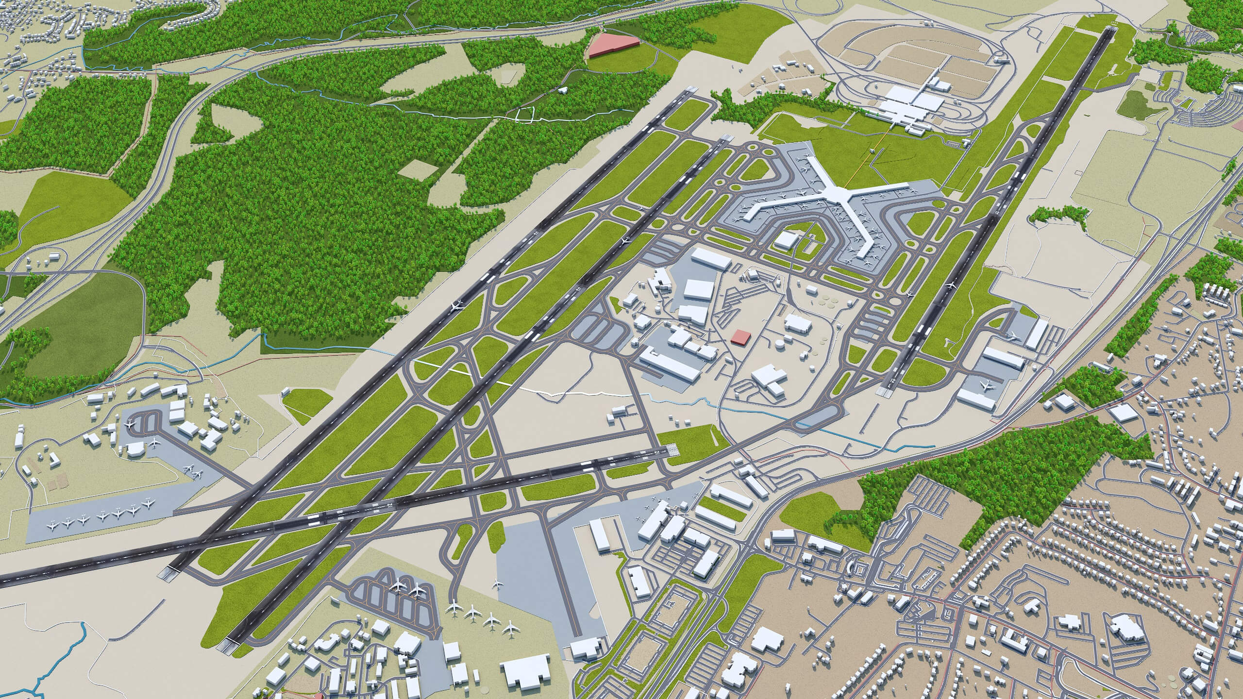 Pittsburgh Airport 3D Model by 3dstudio