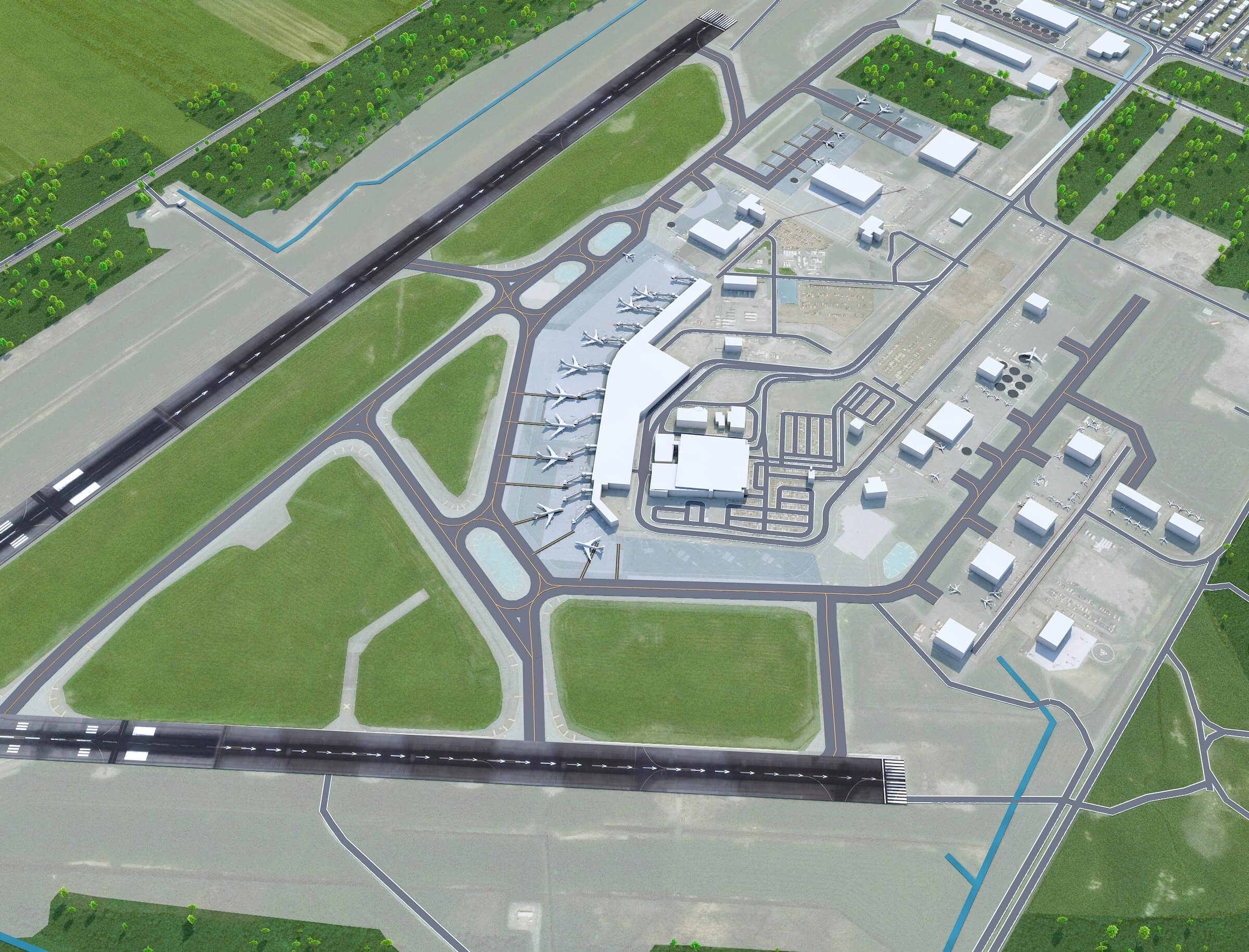 Quebec City Jean Lesage Airport 3D Model by 3dstudio