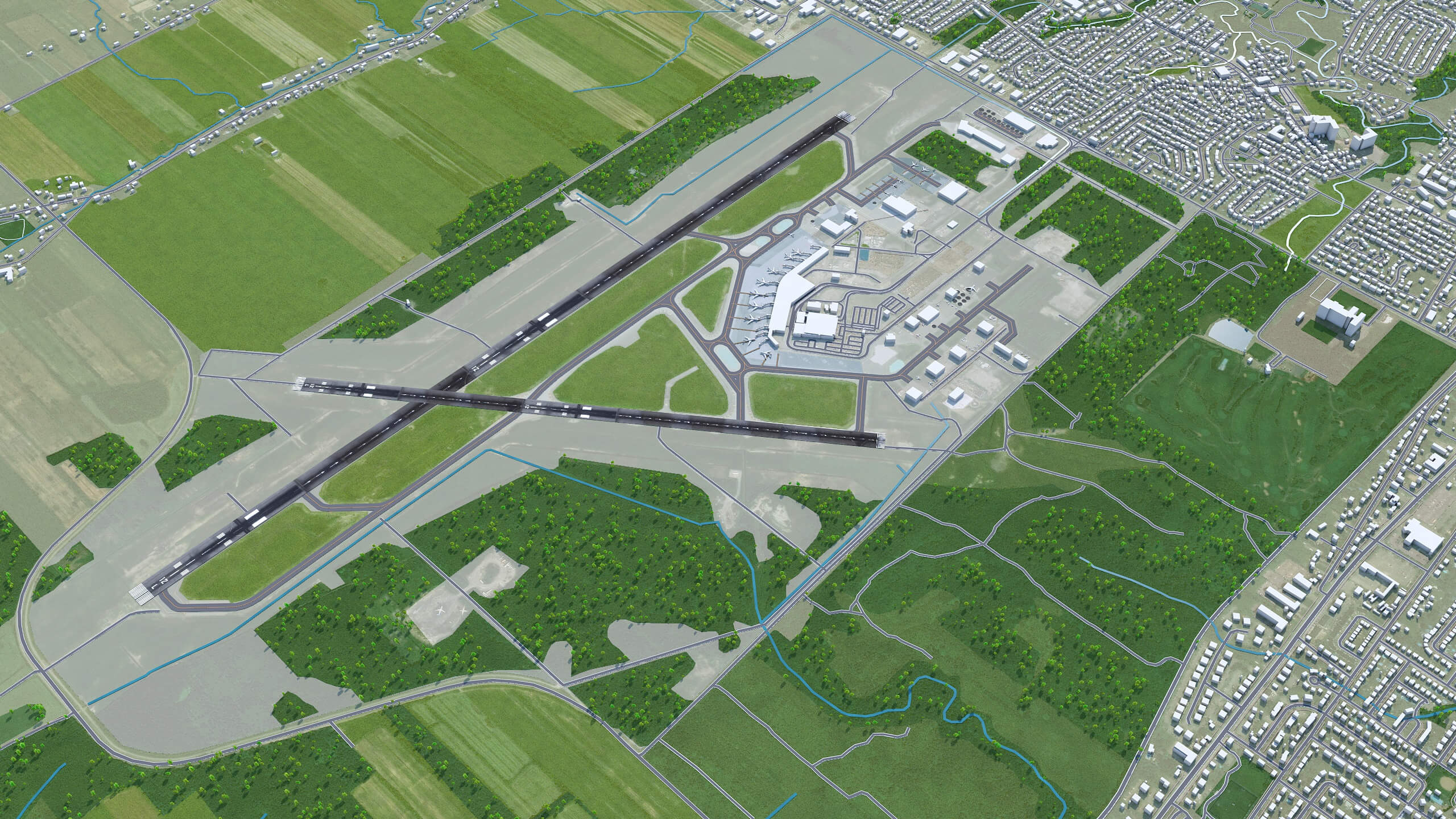 Quebec City Jean Lesage Airport 3D Model by 3dstudio