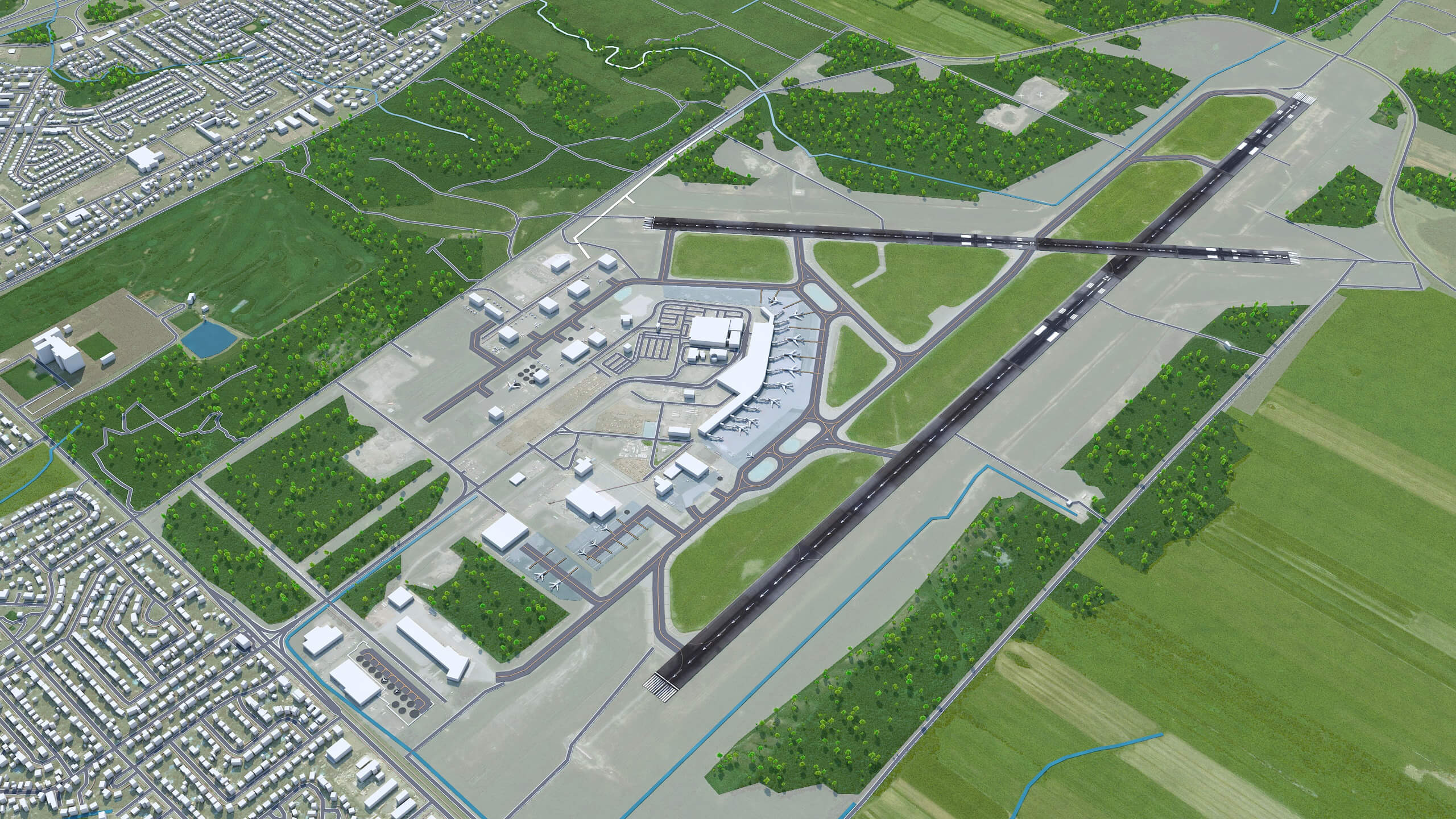 Quebec City Jean Lesage Airport 3D Model by 3dstudio