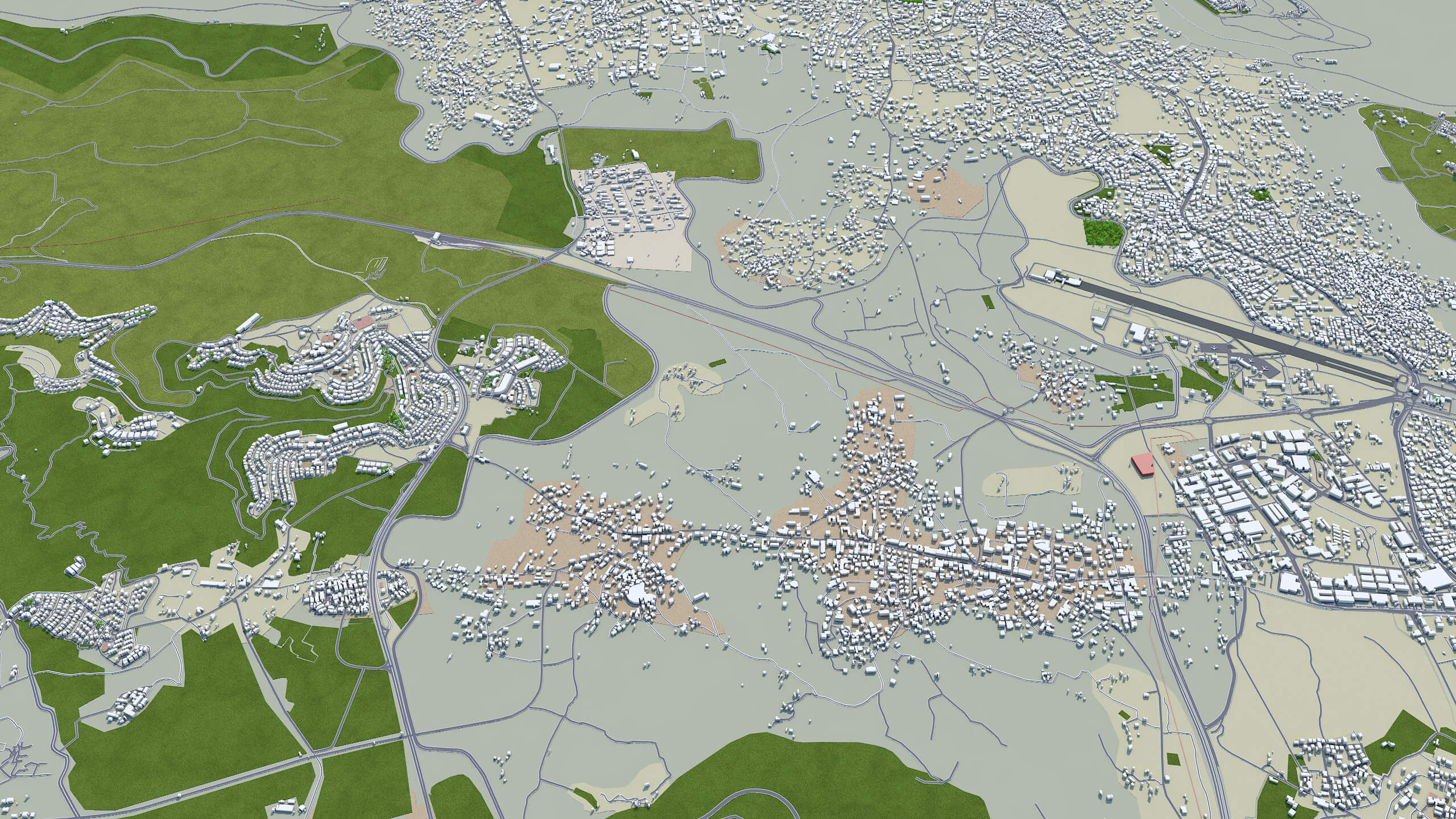 Ramallah City West Bank Palestine 3D Model 30km by 3dstudio