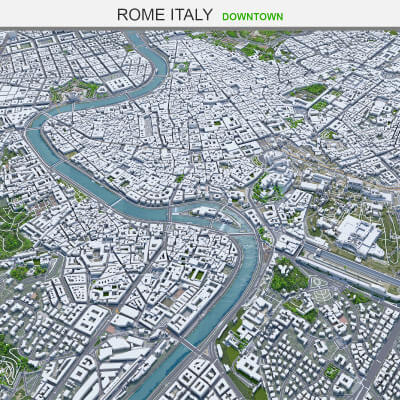 Rome Downtown Italy 8km - 3D Model by 3dstudio