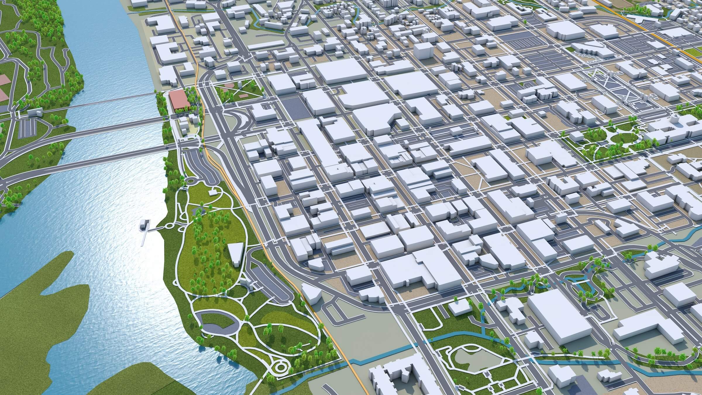 Salem, Oregon USA 50km 3D Model by 3dstudio