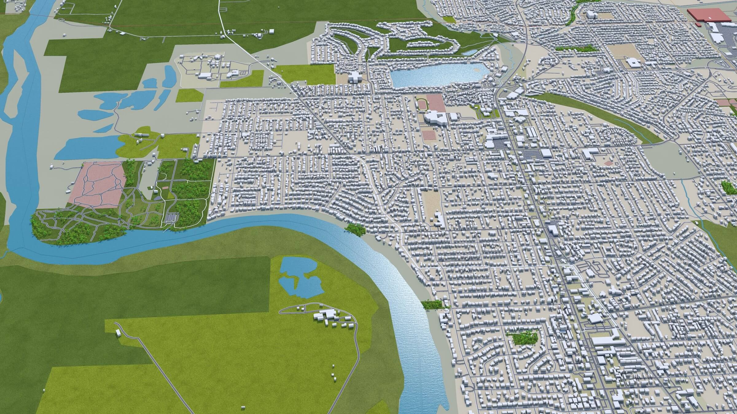 Salem, Oregon USA 50km 3D Model by 3dstudio