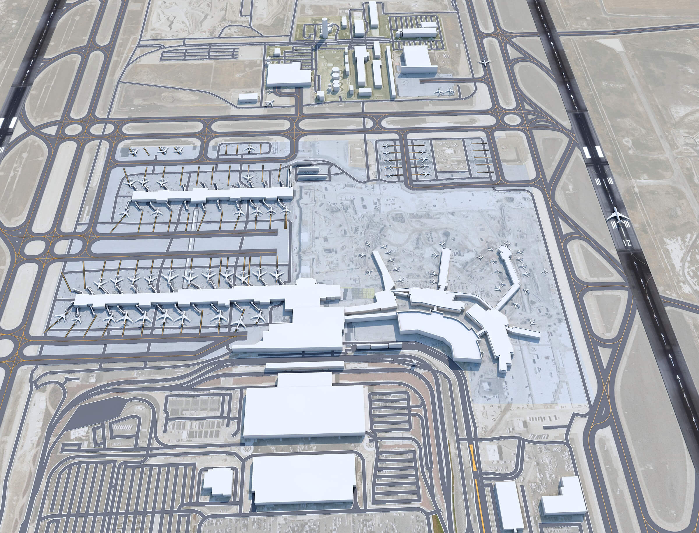 Salt Lake City Airport 3D Model by 3dstudio