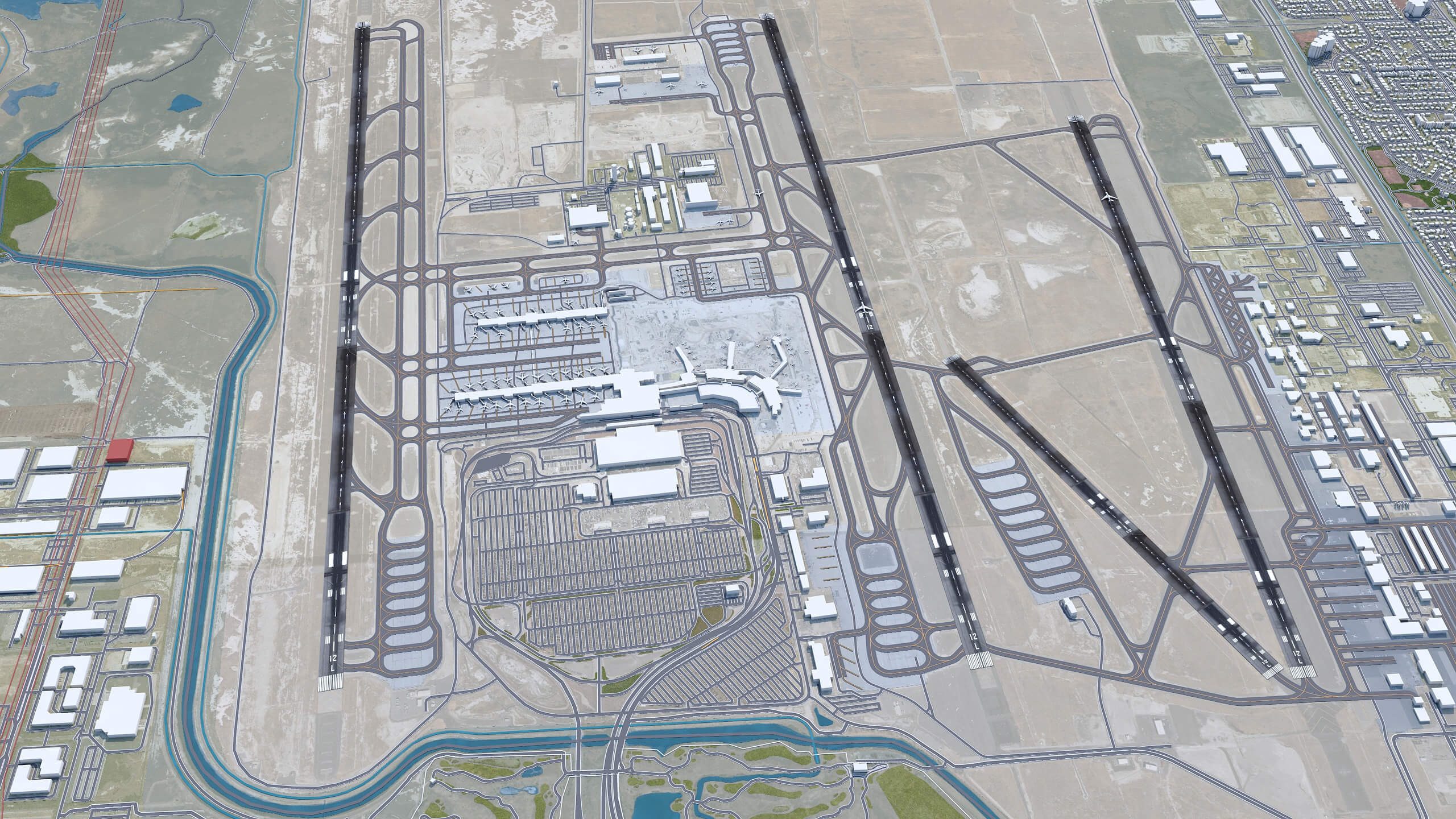 Salt Lake City Airport 3D Model by 3dstudio