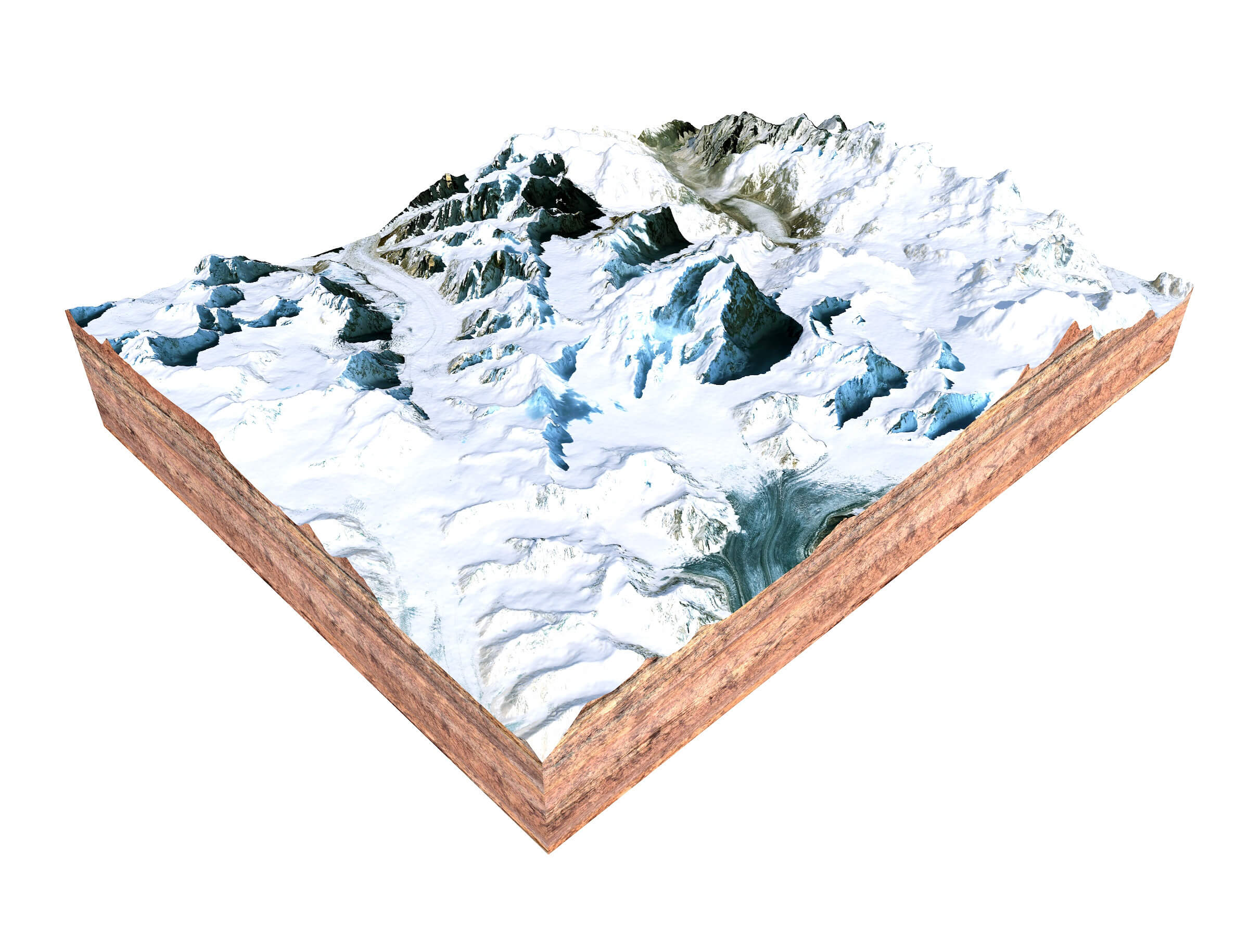 Saltoro Kangri Mountain Pakistan Terrain 3D Model by 3dstudio