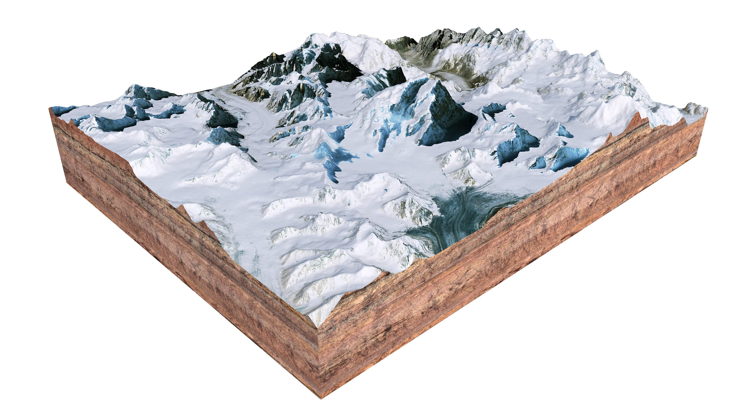 Saltoro Kangri Mountain Pakistan Terrain 3D Model by 3dstudio