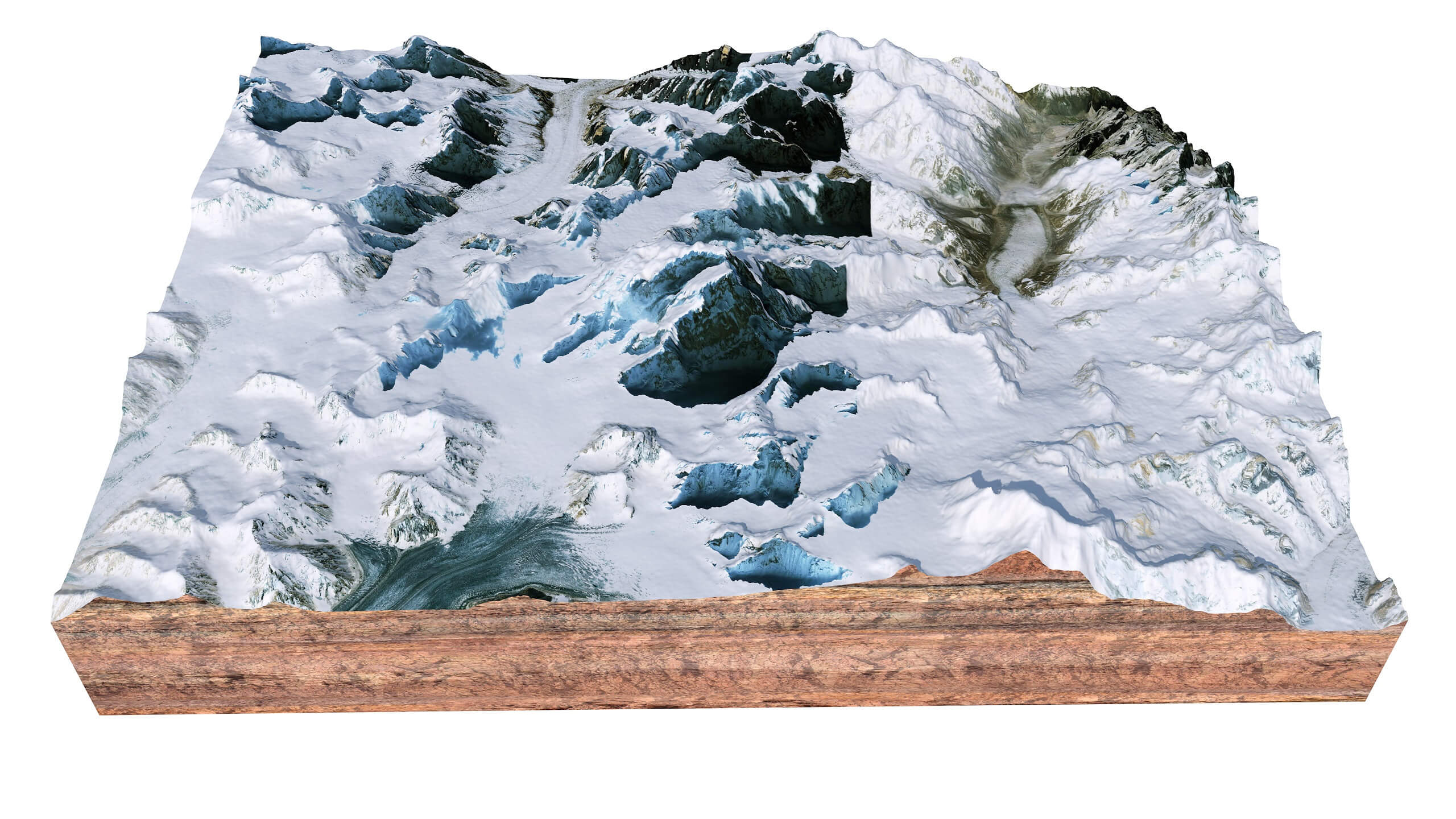 Saltoro Kangri Mountain Pakistan Terrain 3D Model by 3dstudio
