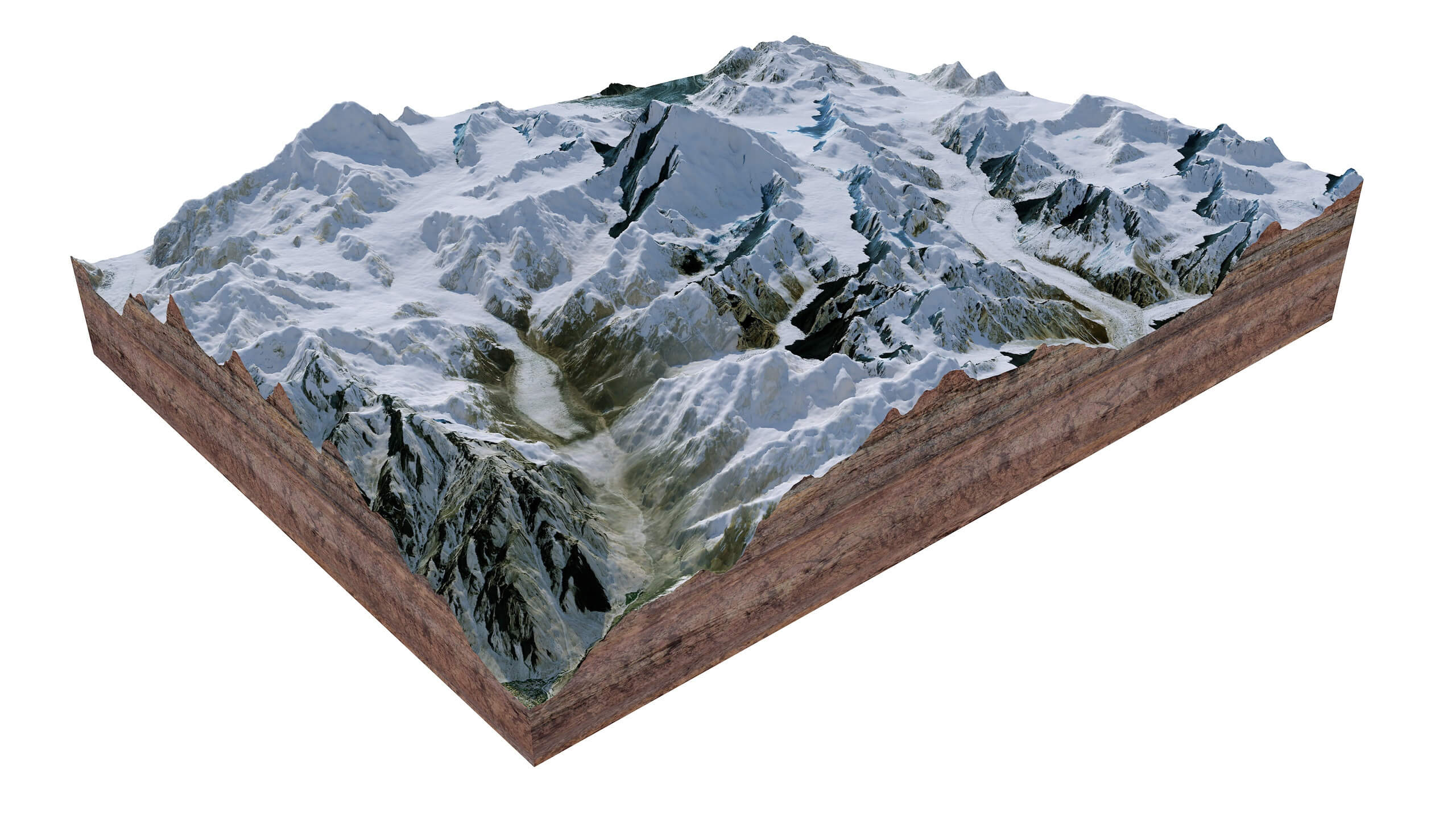 Saltoro Kangri Mountain Pakistan Terrain 3D Model by 3dstudio