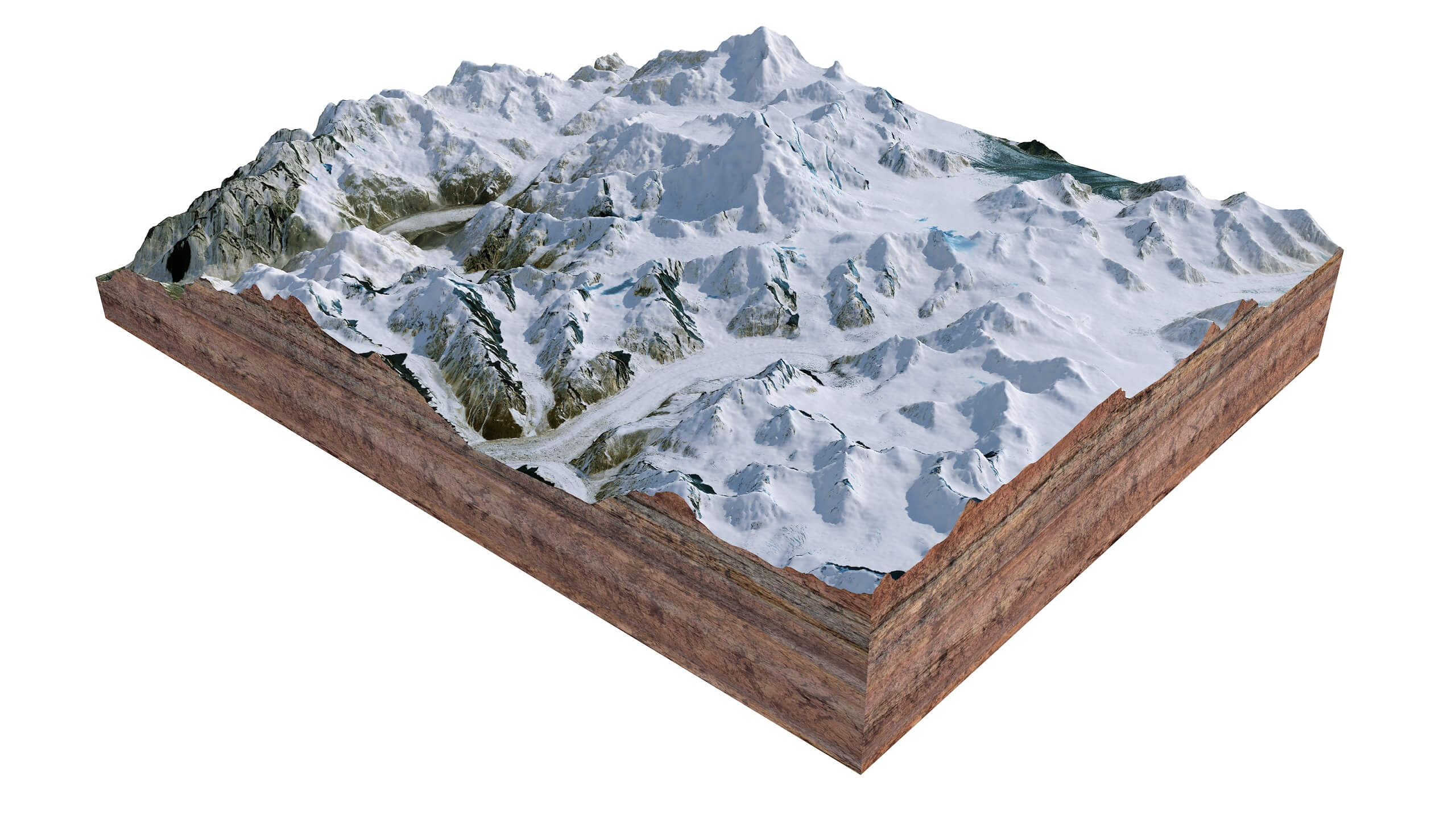 Saltoro Kangri Mountain Pakistan Terrain 3D Model by 3dstudio