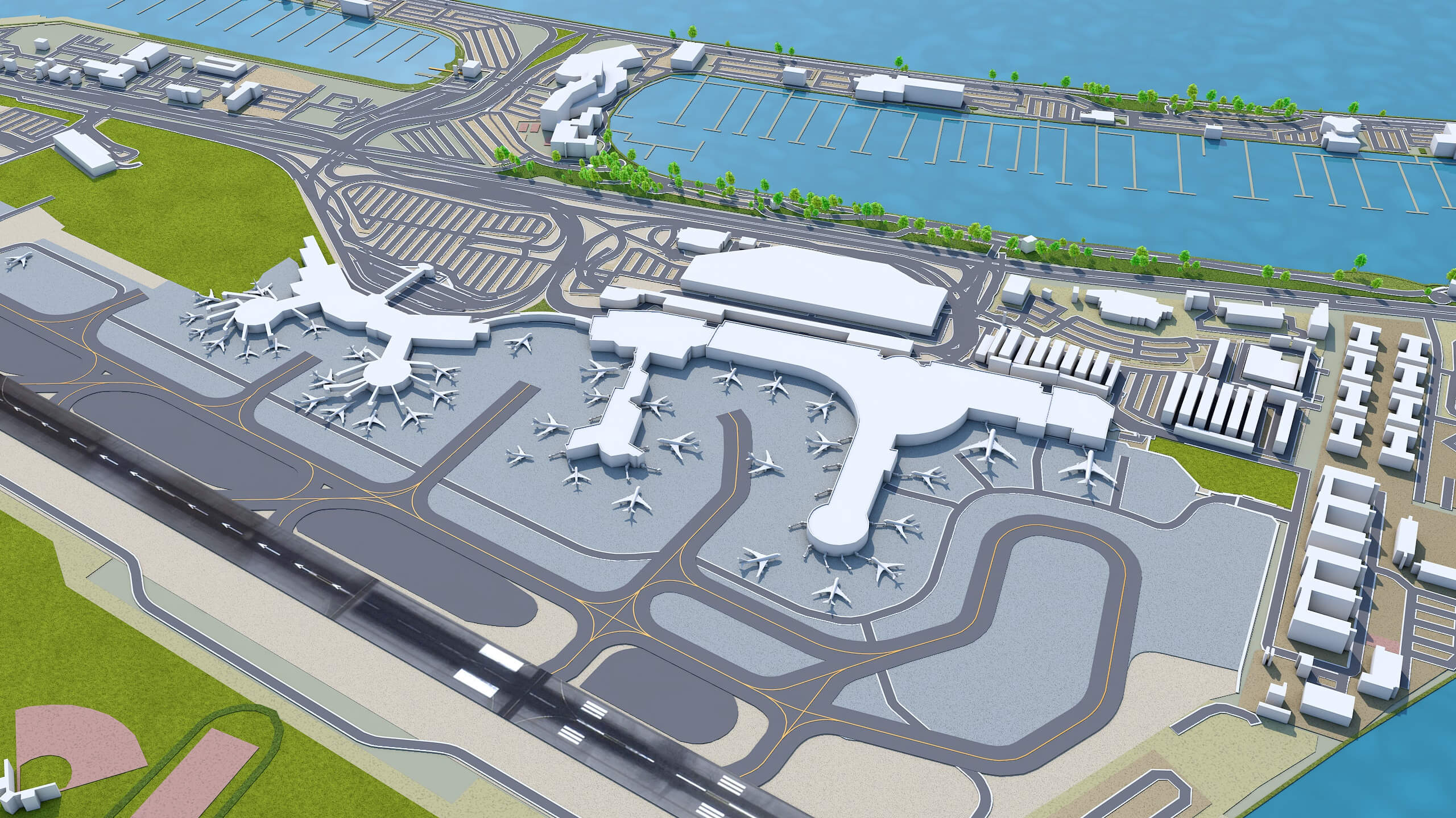 San Diego Airport - 3D Model by 3dstudio