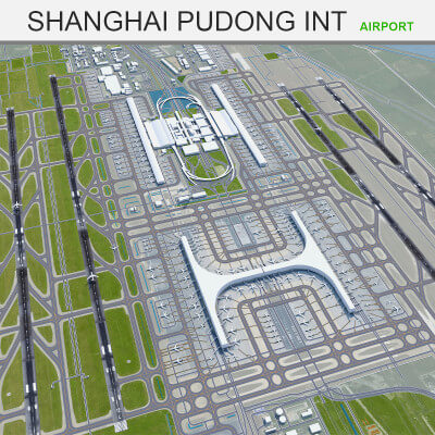 Shanghai Pudong International Airport - 3D Model by 3dstudio