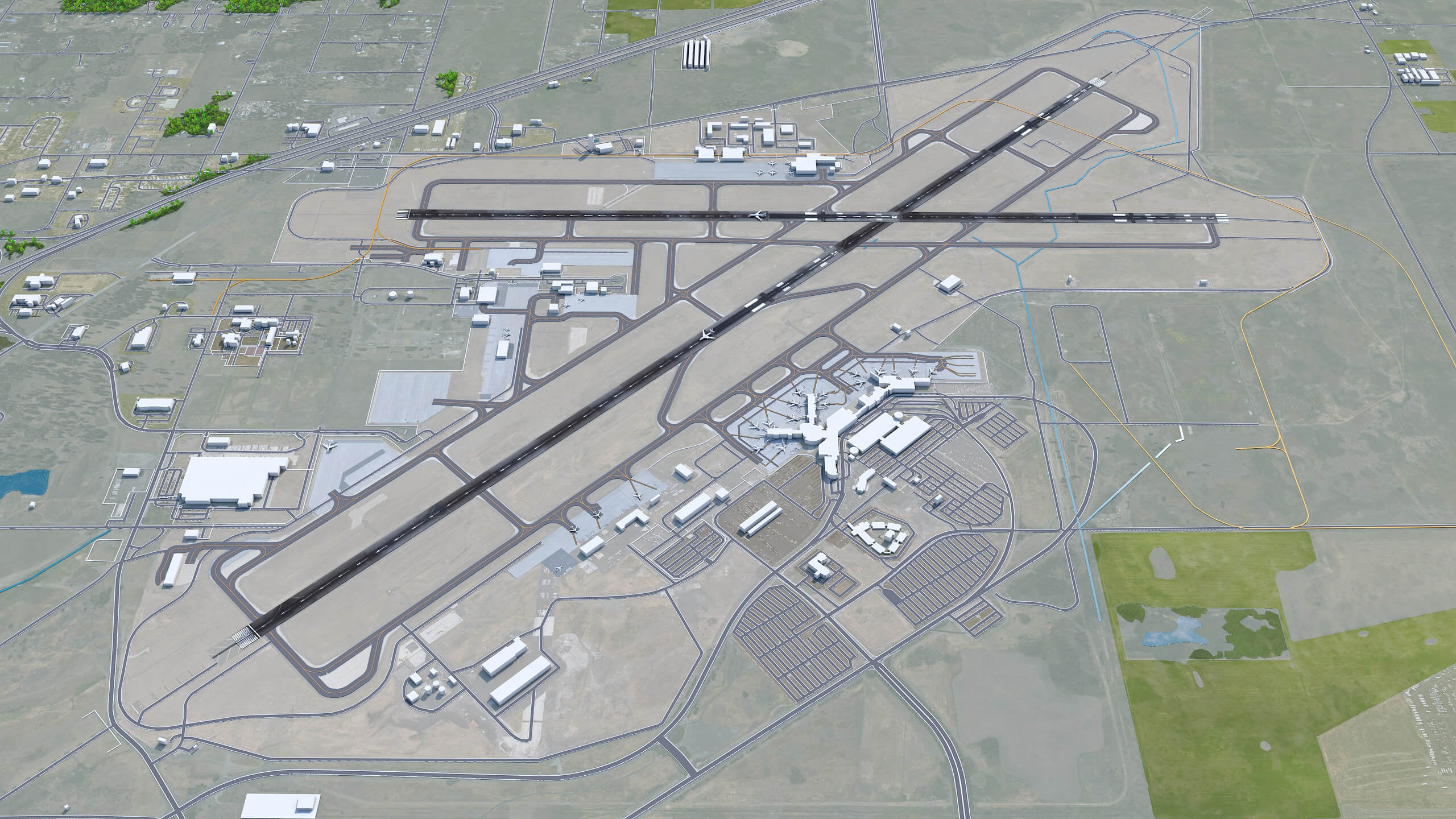Spokane International Airport 3D Model by 3dstudio