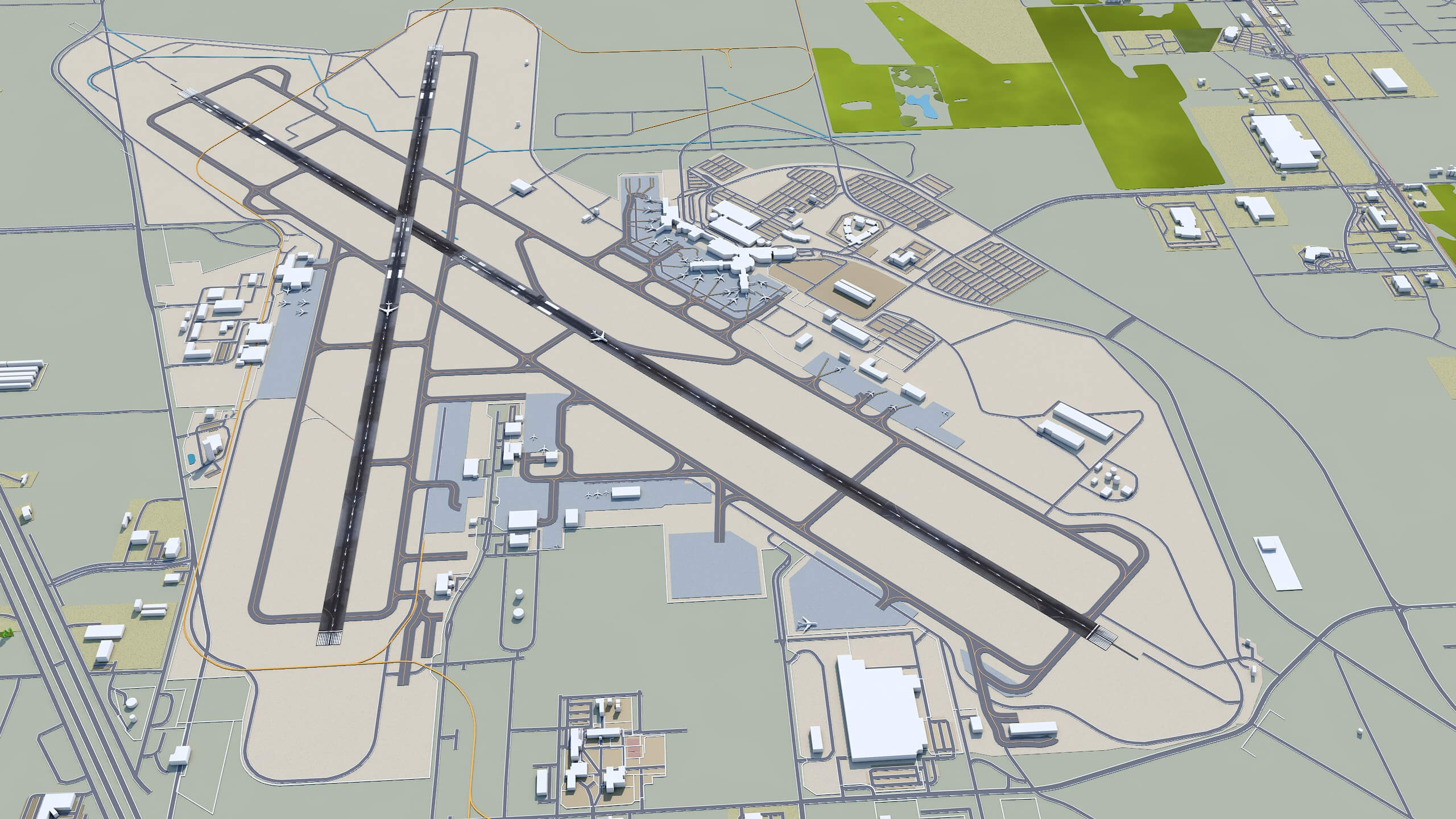Spokane International Airport 3D Model by 3dstudio