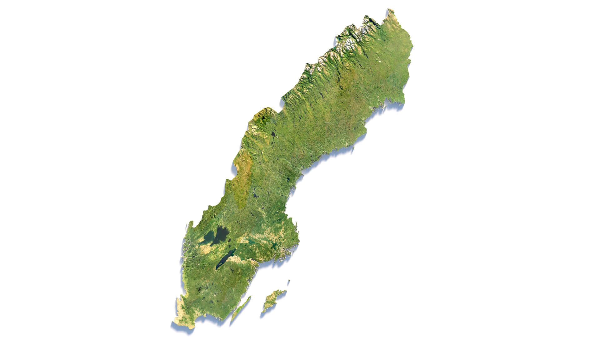 Sweden Sverige Terrain Map - 3D Model by 3dstudio