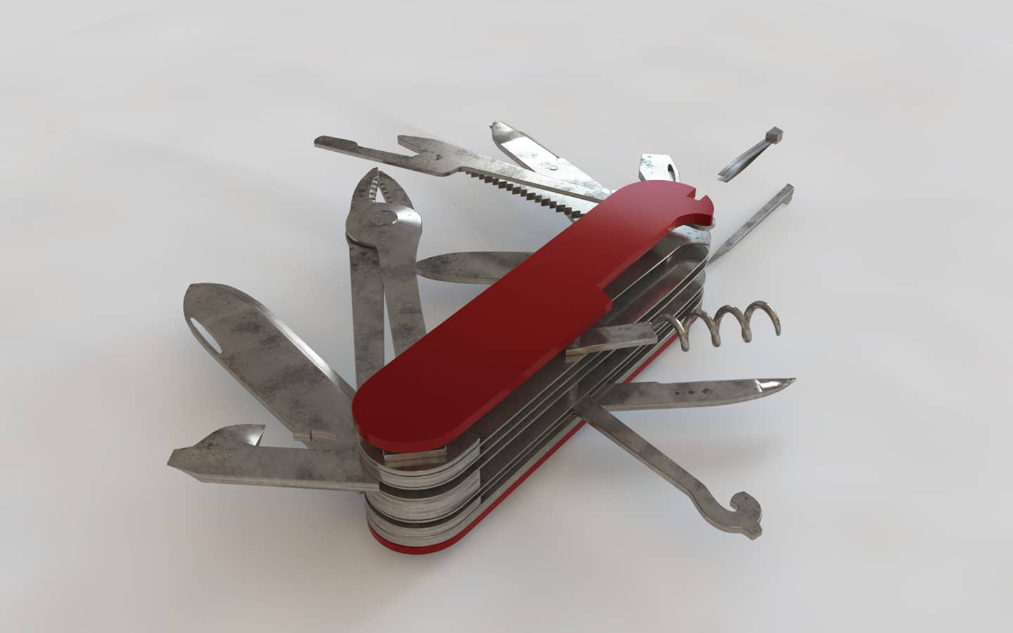 Swiss Army Knife 3D Model by 3dstudio