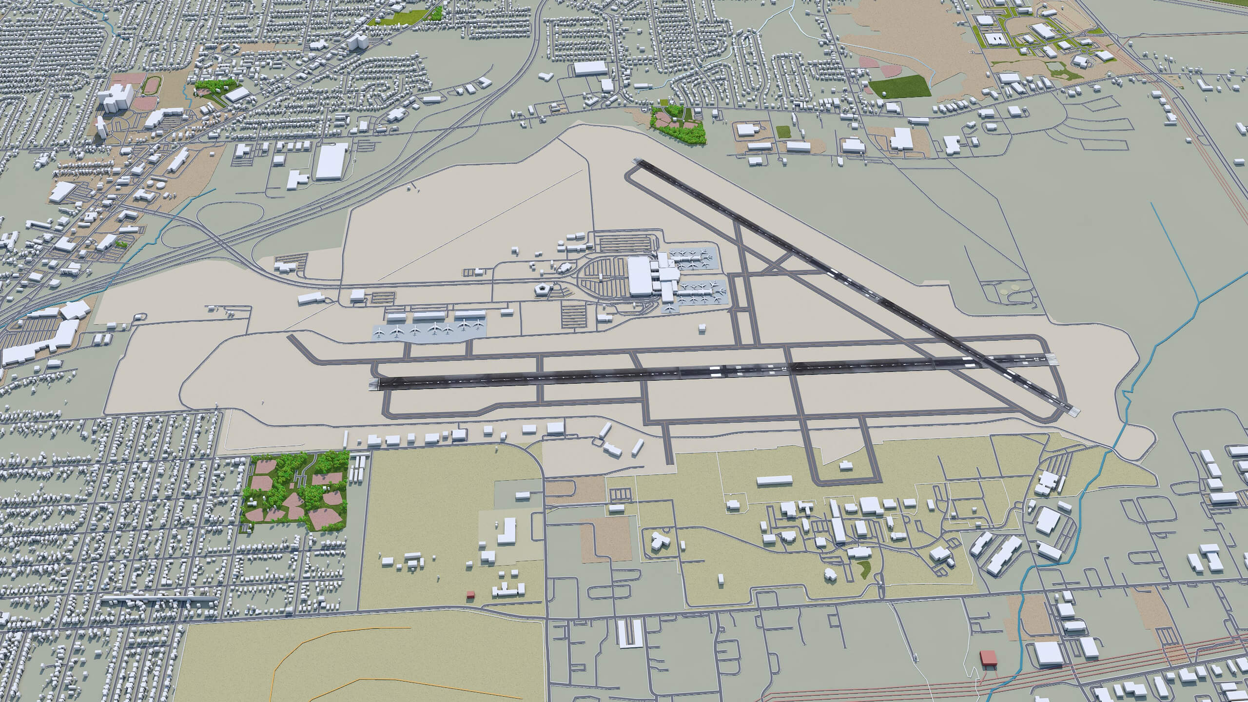 Syracuse Hancock Airport 3D Model by 3dstudio