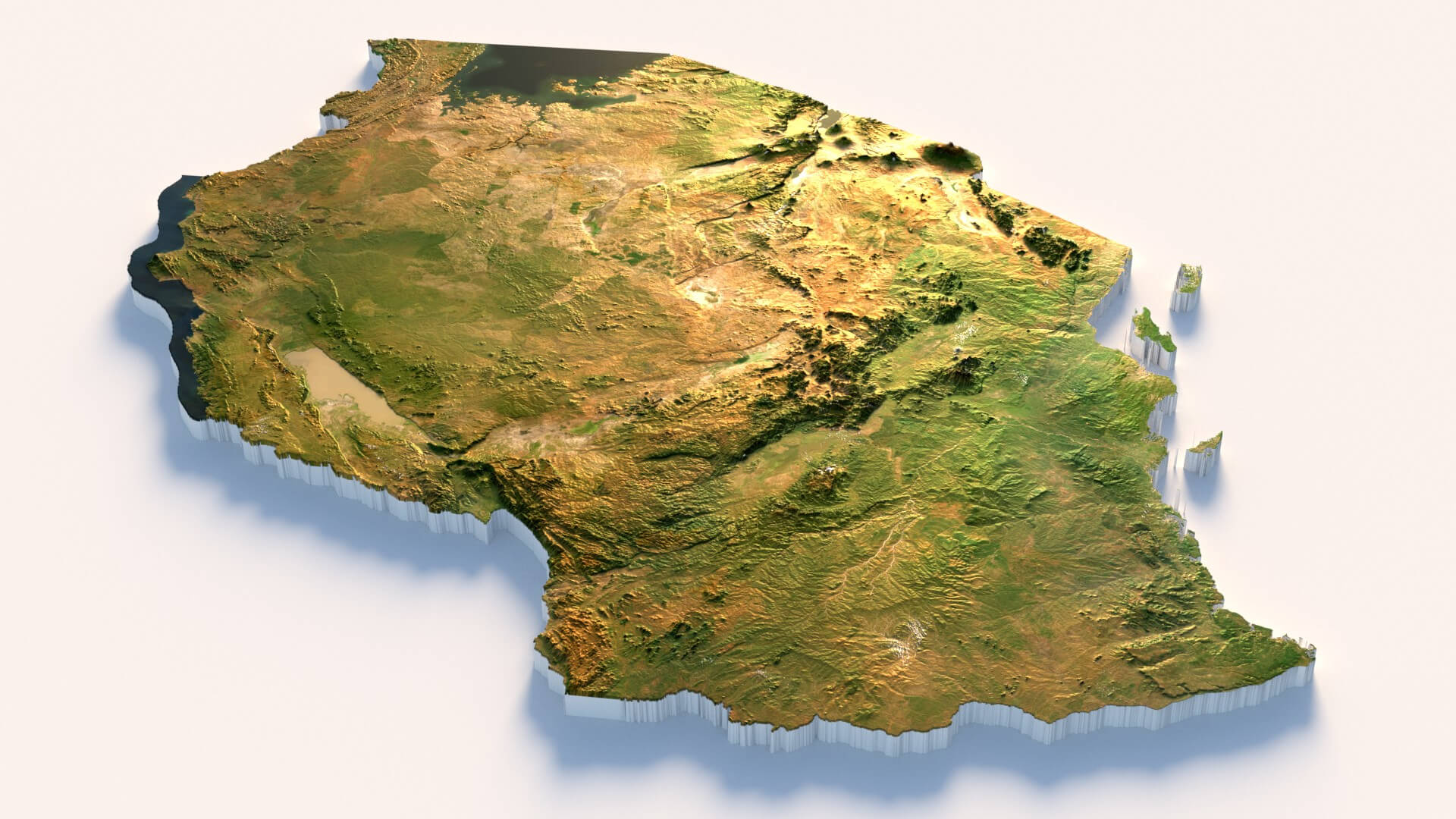 Tanzania Terrain Map - 3D Model by 3dstudio