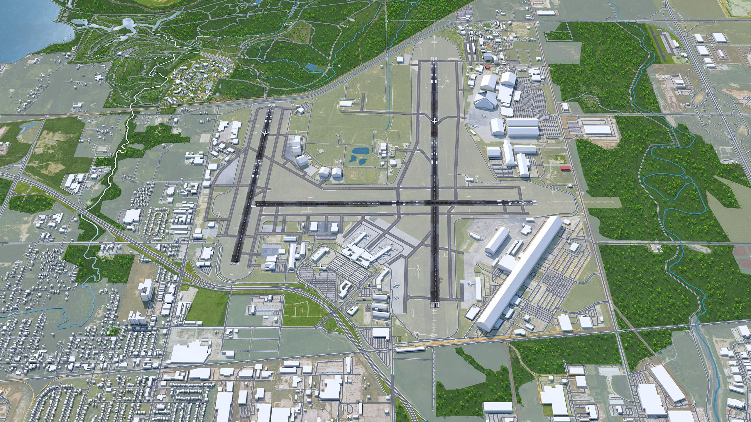 Tulsa Airport 3D Model by 3dstudio