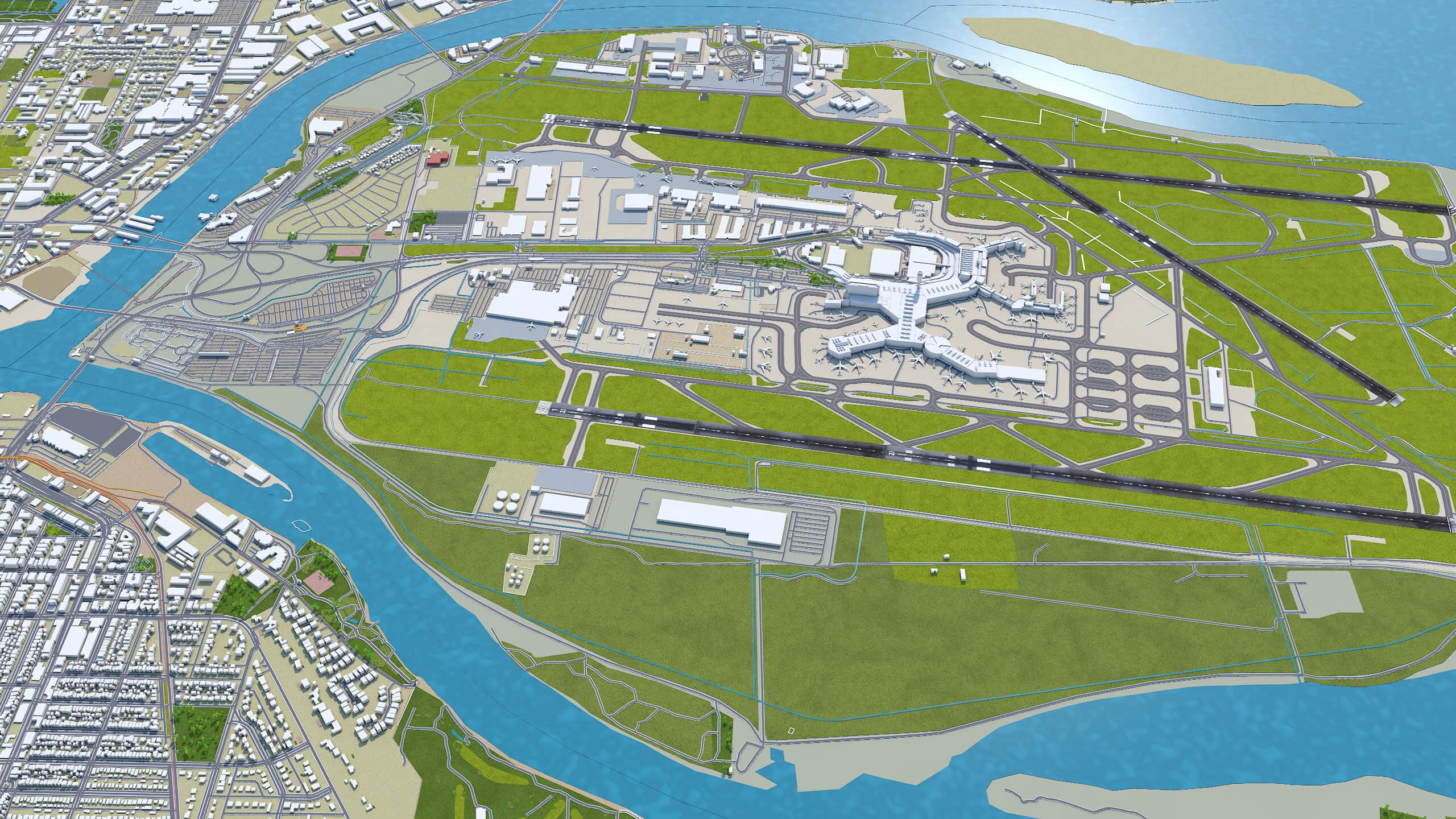 Vancouver Airport 3D Model by 3dstudio