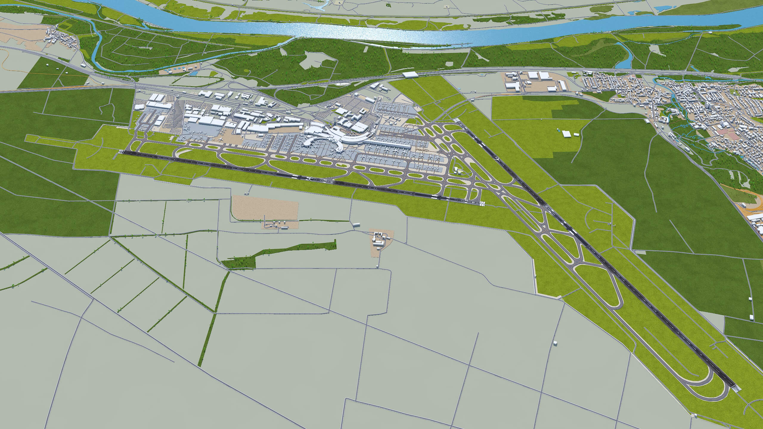Vienna Airport 3D Model by 3dstudio