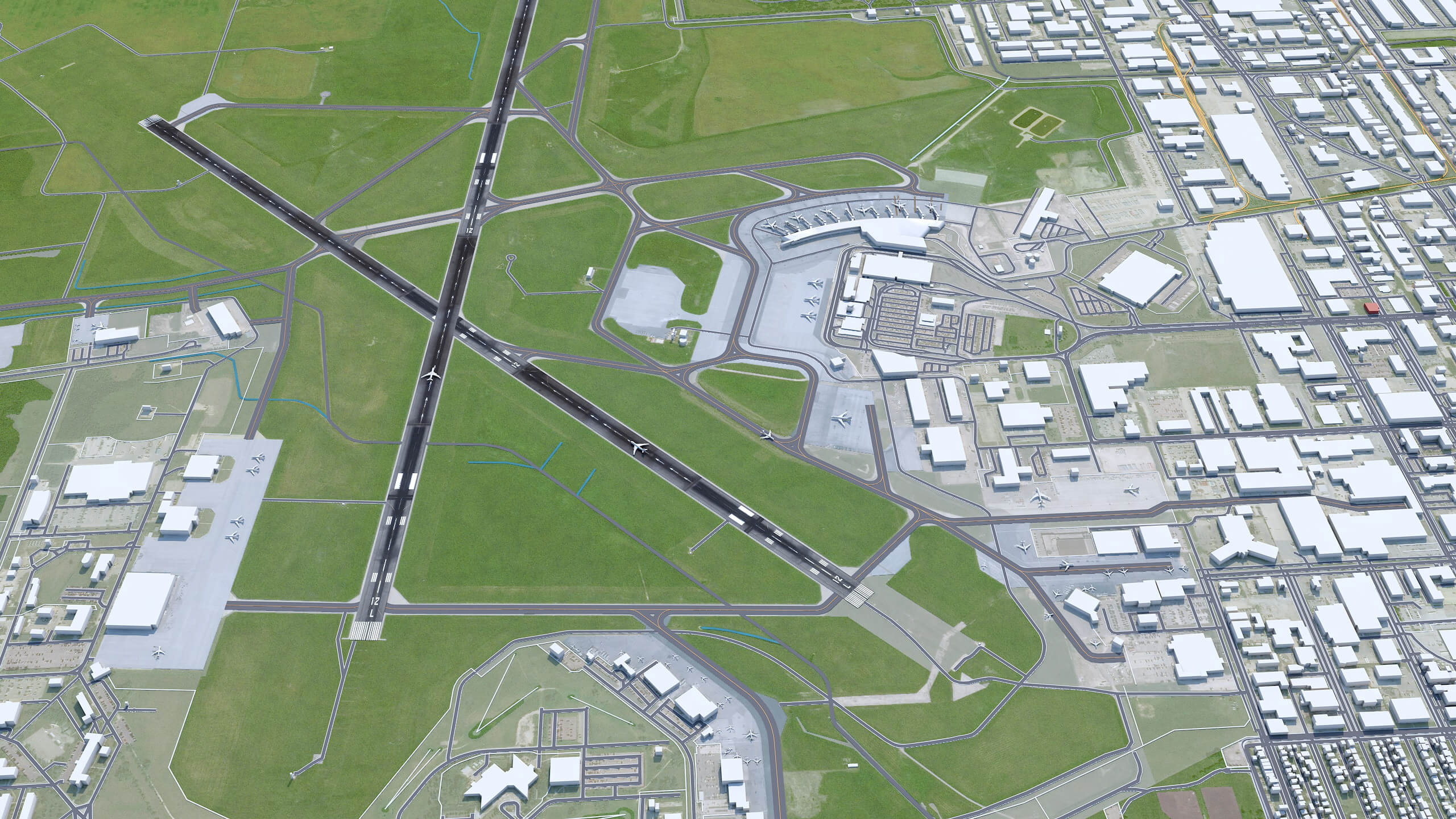 Winnipeg Airport 3D Model 10km by 3dstudio
