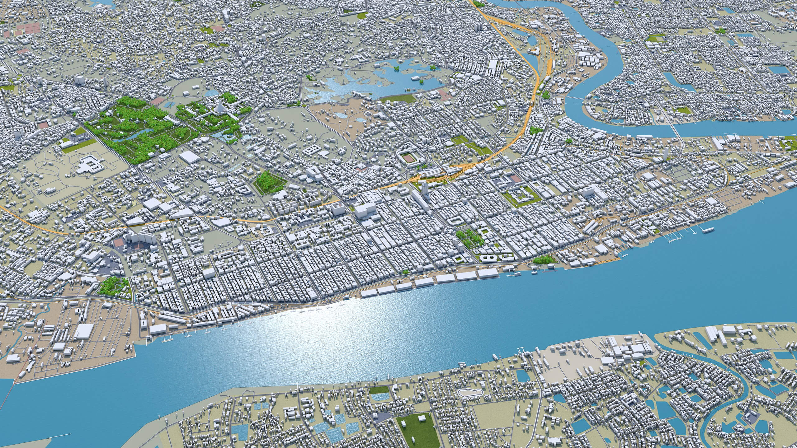 Yangon, Myanmar 60km - 3D Model by 3dstudio