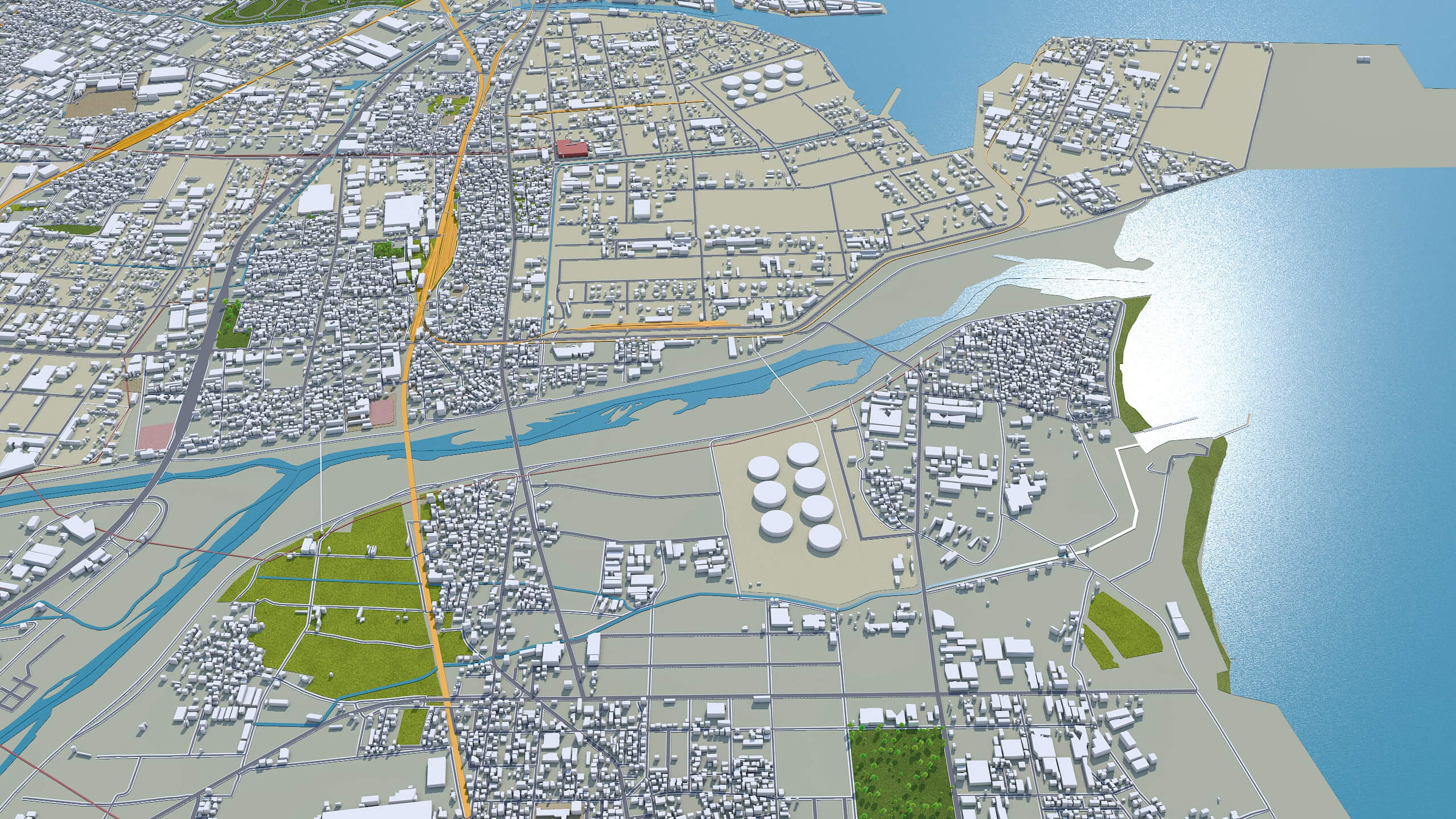 Yokkaichi Mie City Japan 35km 3d Model By 3dstudio