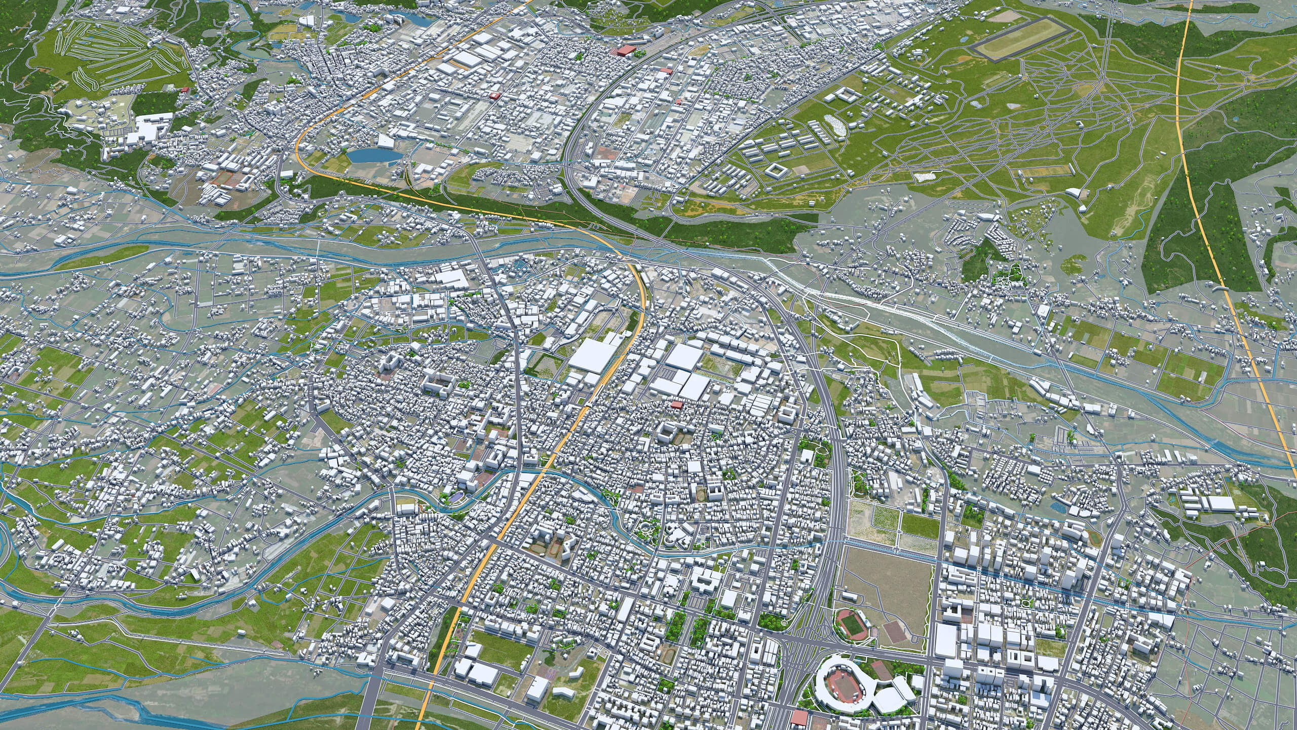 Zhubei City Hsinchu County Taiwan 3D Model 30km by 3dstudio