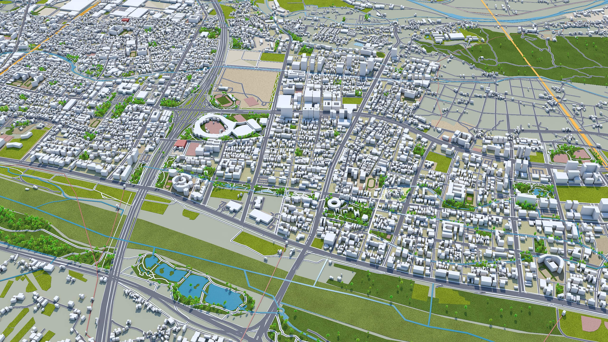 Zhubei City Hsinchu County Taiwan 3D Model 30km by 3dstudio
